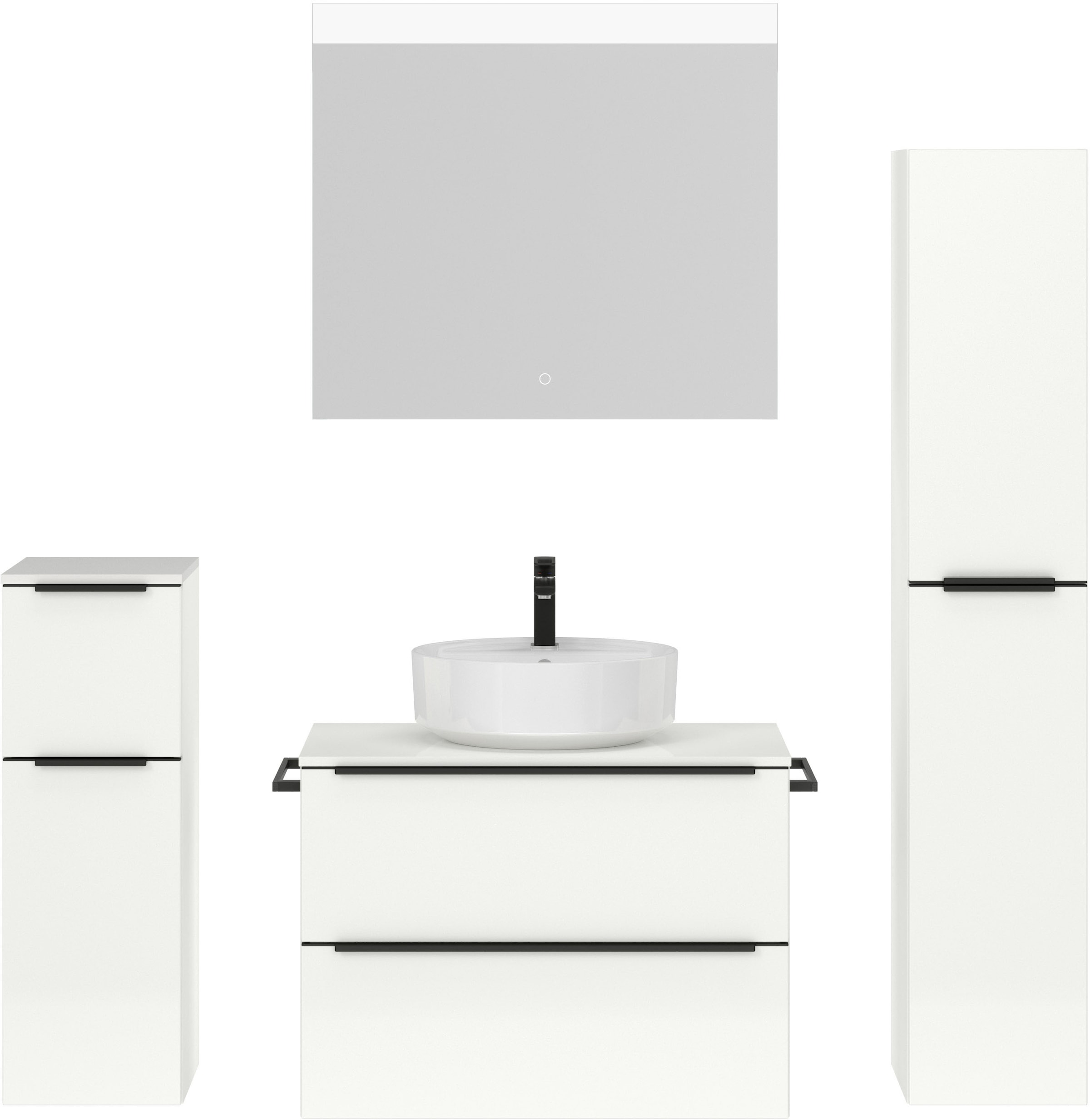 nobilia Badmöbel-Set "Alvene", (4 St., vormontiert, mit Soft-Close), Hochgl günstig online kaufen