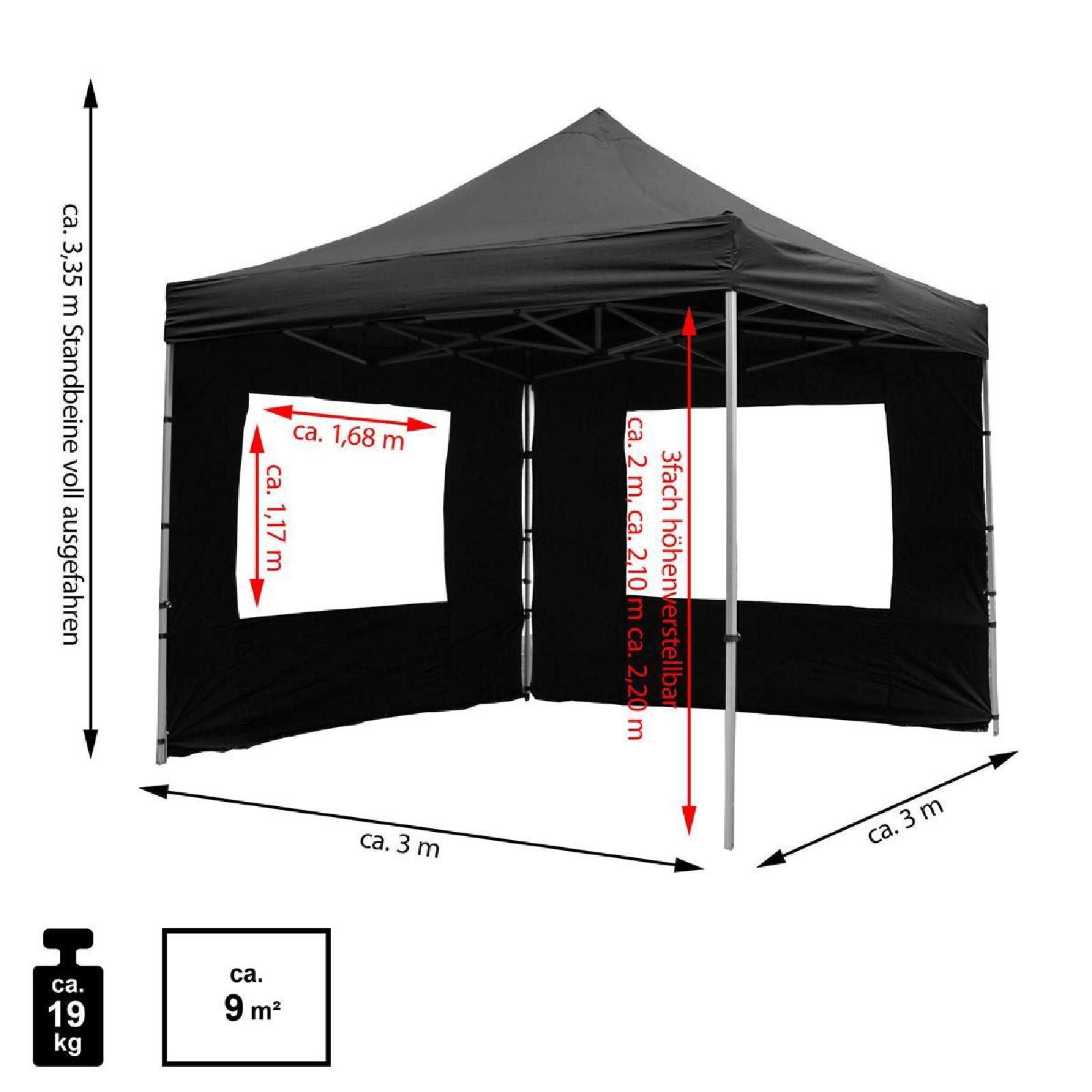 VCM Pavillon »Aluminium-Faltpavillon schwarz«