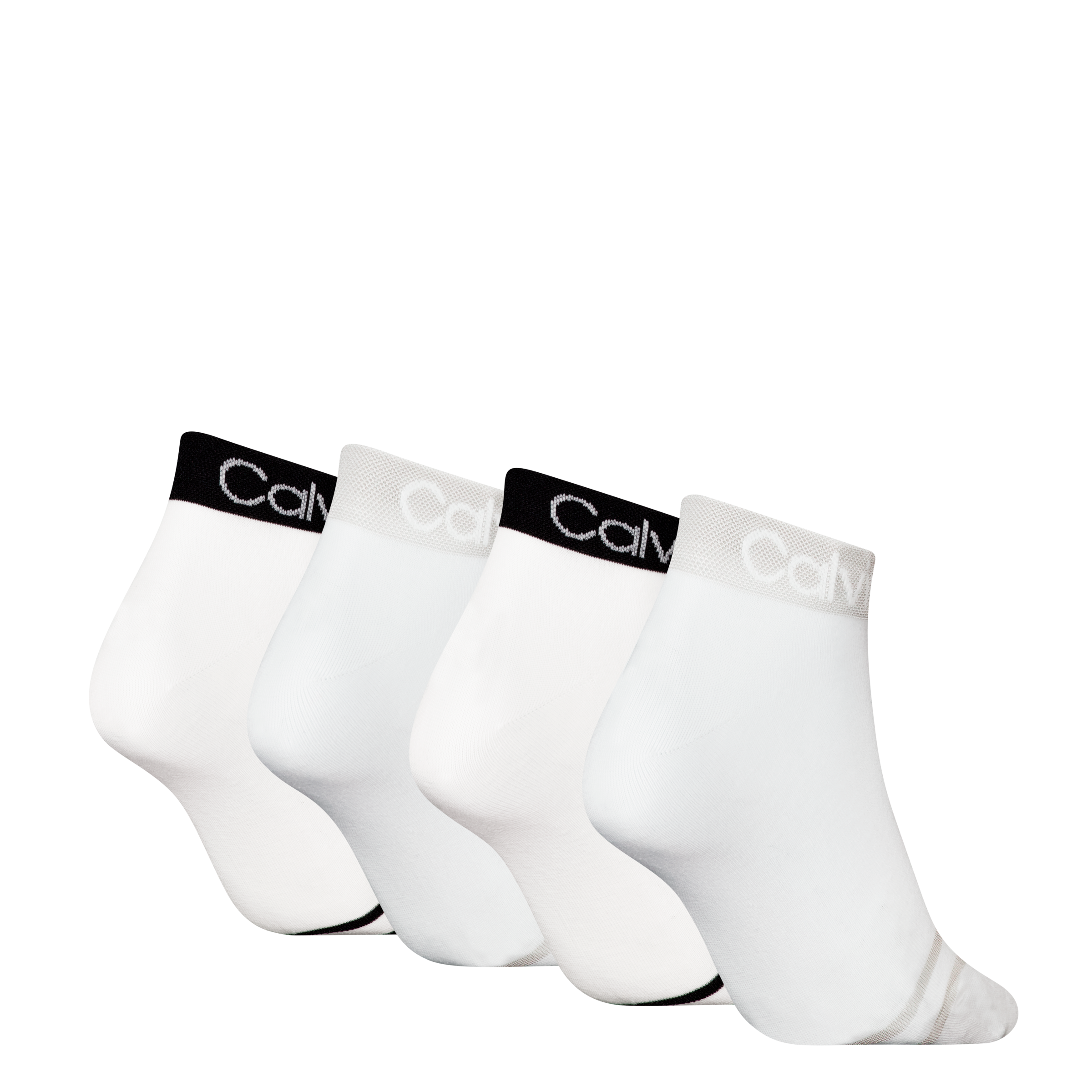Calvin Klein Jeans Kurzsocken »CK WOMEN QUARTER LOGO WELT ZOEY 4P ECOM«, (4 Paar), Coolmax-Garn für Feuchtigkeitstransport, Einheitsgröße