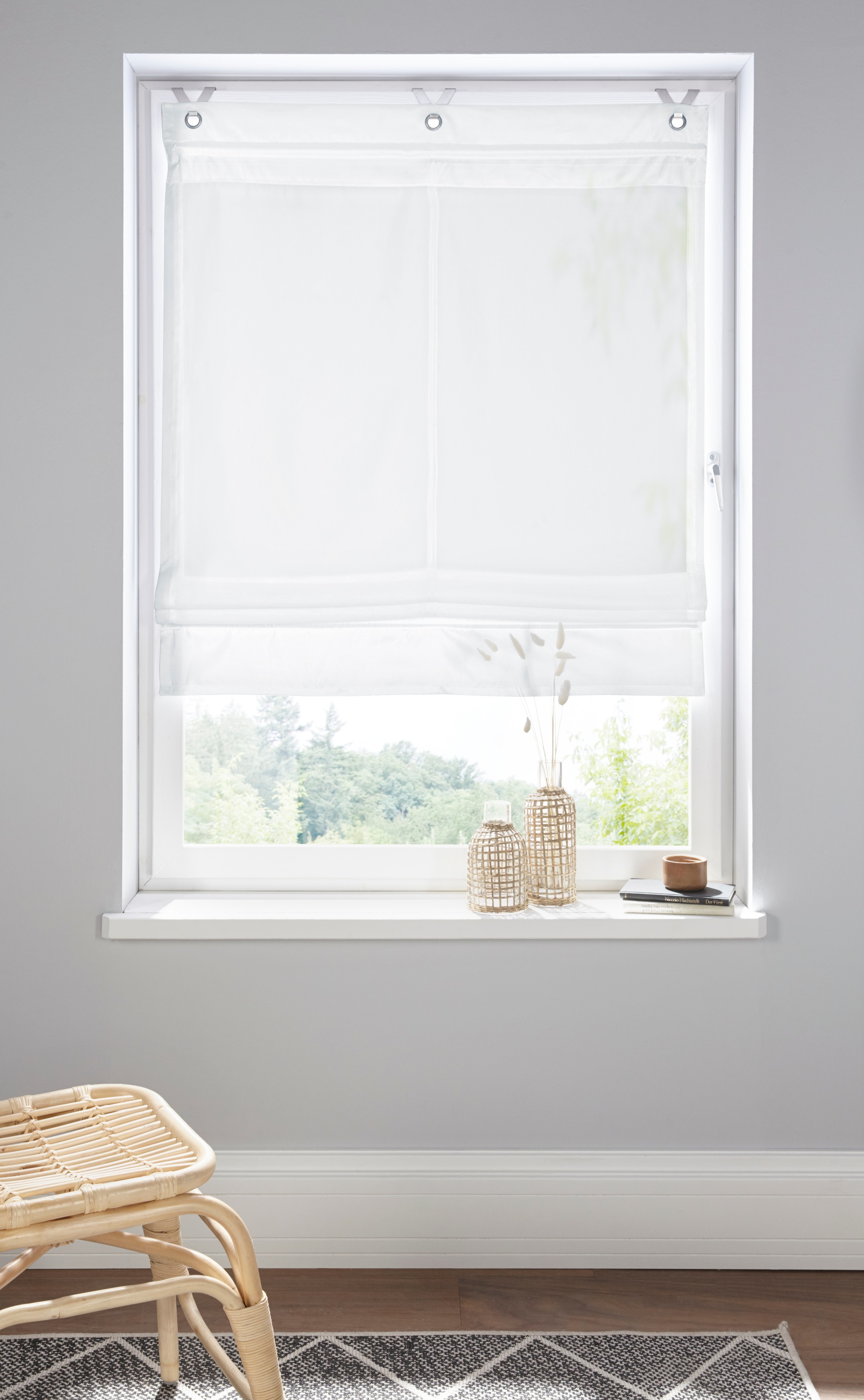 Home affaire Raffrollo "Fuma" mit Hakenaufhängung transparent, Polyester, H günstig online kaufen