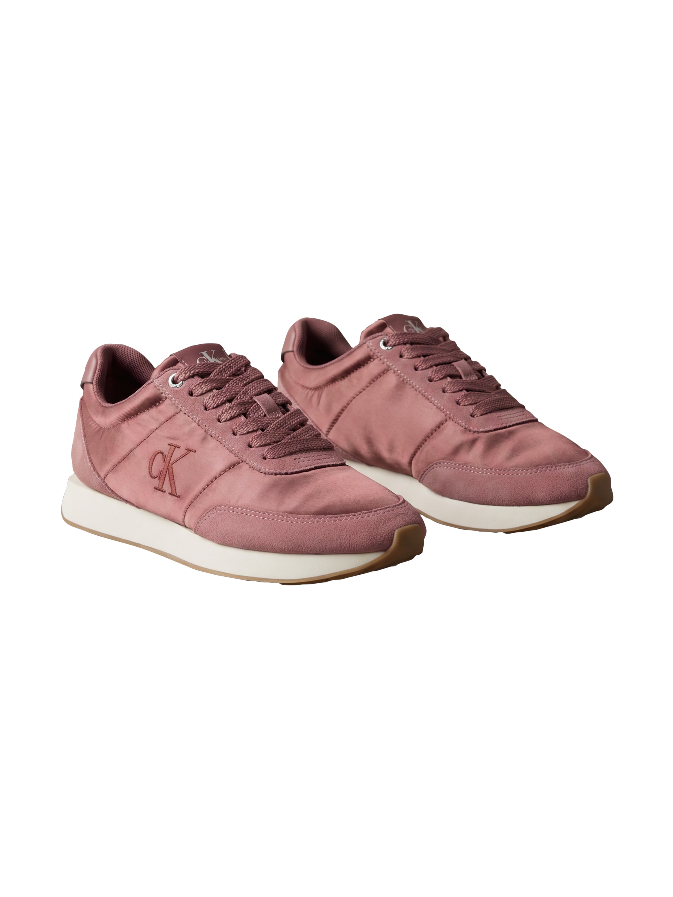 Calvin Klein Plateausneaker "RETRO RUNNER LACEUP SATIN MIX" Schnürschuh, Halbschuh mit Schaftrandpolsterung