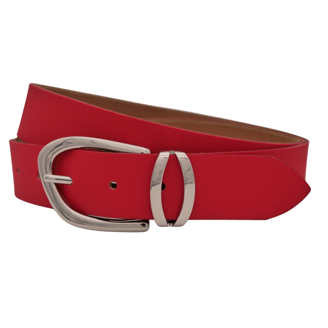 Ledergürtel ANNAMATONI "AnnaMatoni Ledergürtel Lora2 Ledergürtel Lora2", Damen, Gr. TW100 - 115cm Gesamtlänge, rot (rot 350), 100% Leder, Gürtel Ledergürtel