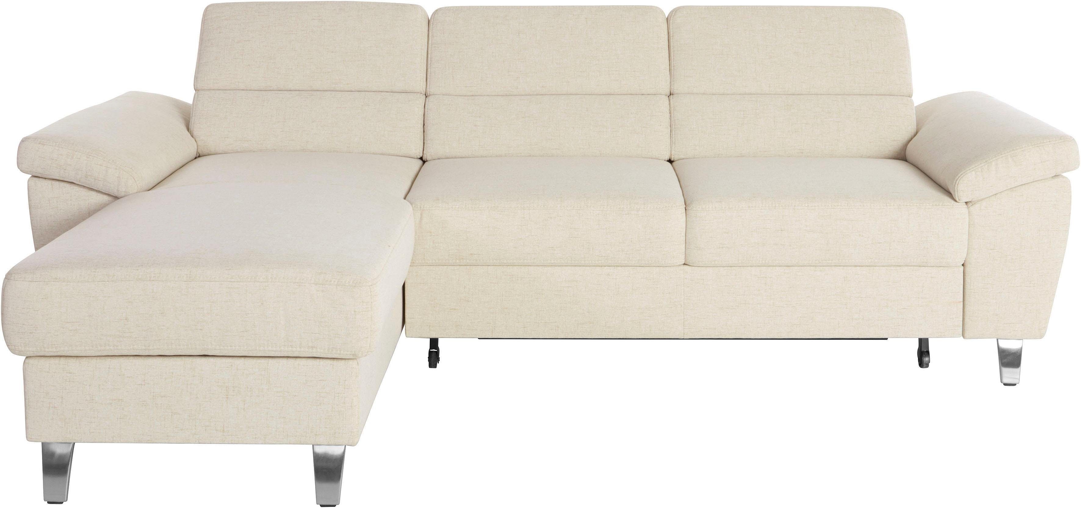 sit&more Ecksofa "Sorano L-Form" wahlweise mit Schlaffunktion und Bettkasten