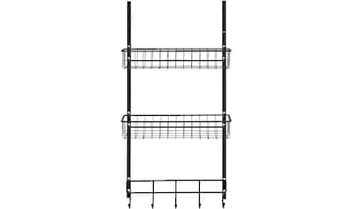 Türregal, für zus. Stauraum, mit 2 Ablagekörben und 5 Haken, Industrial Style