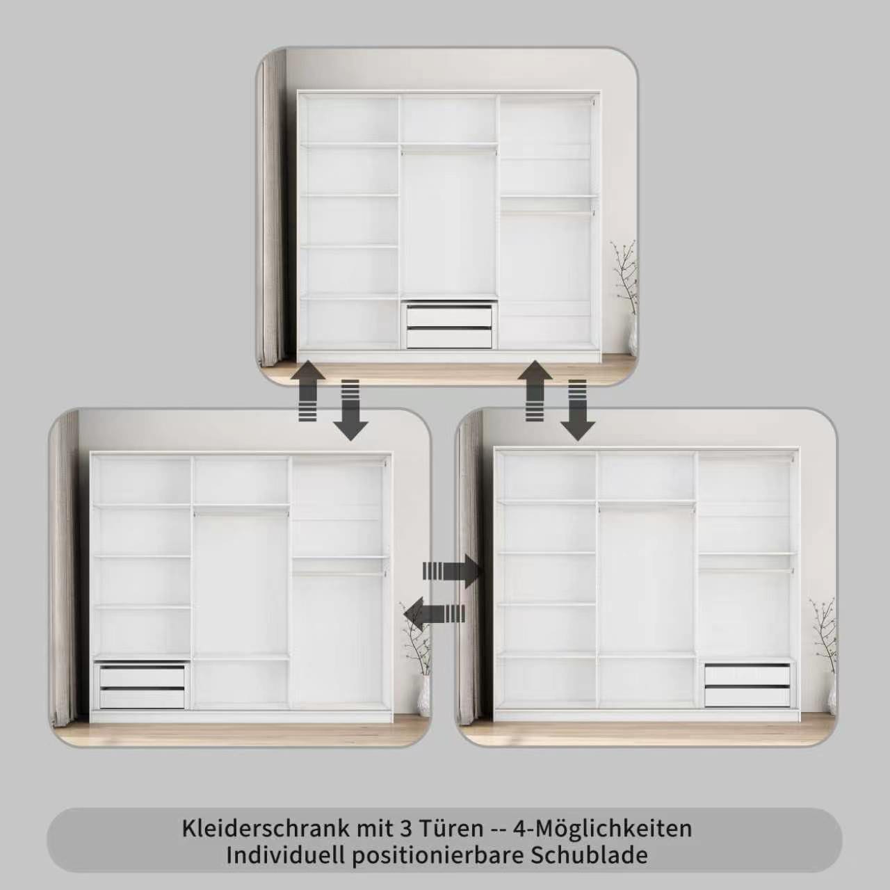 OTTO home Kleiderschrank »Trento Schlafzimmerschrank mit Premium Ausstattung &  Schiebetüren« Leichtgängige Schiebetüren mit Softclose und tolle Innenaussatttung