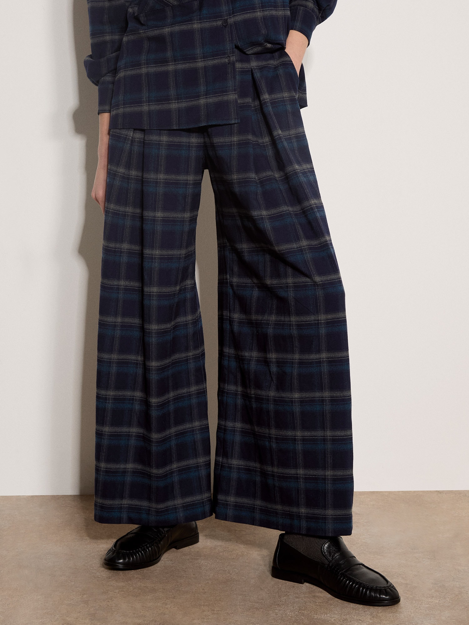 Apricot Palazzohose "Karierte weite Hose" mit Taschen