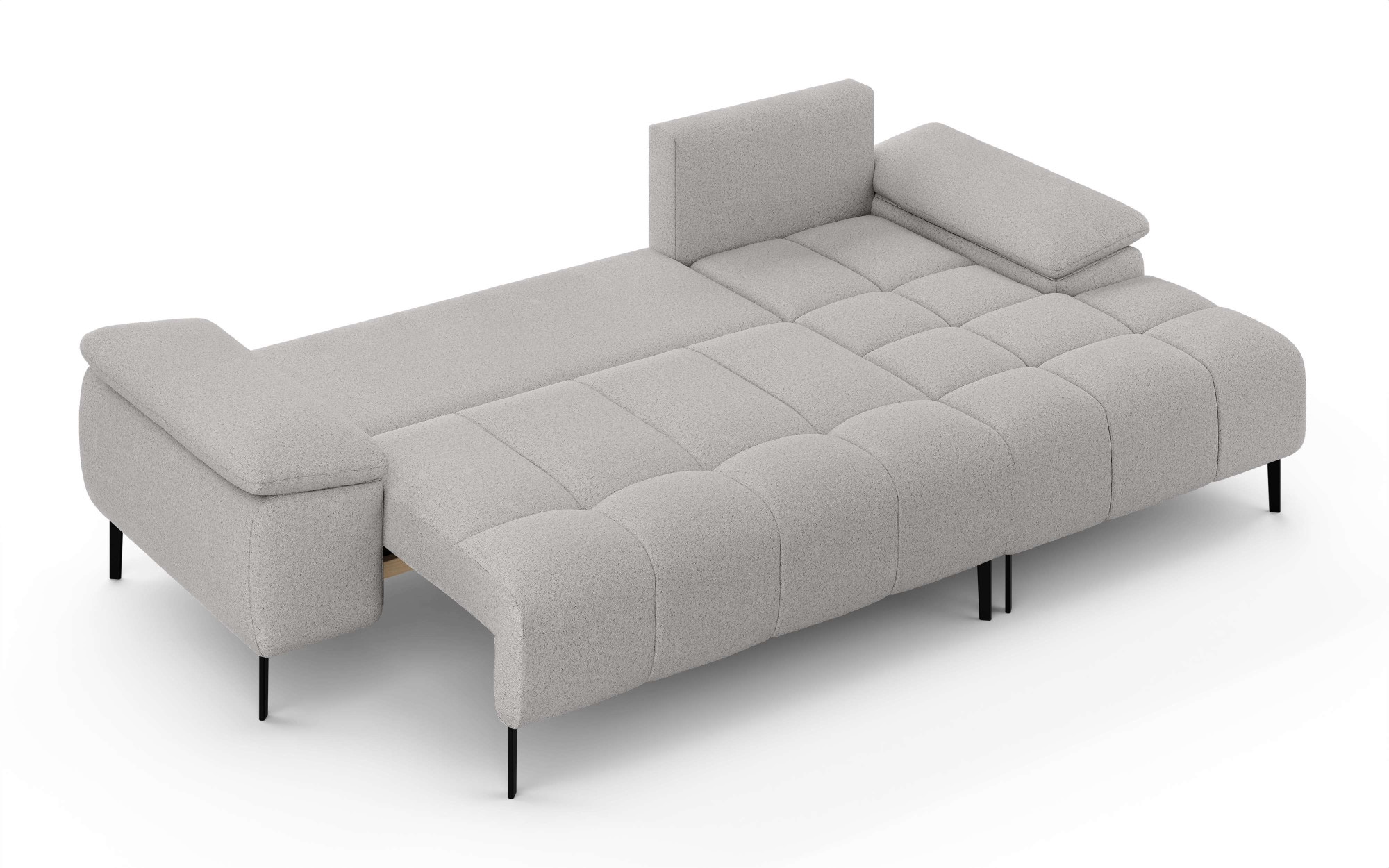 INOSIGN Ecksofa »DROMARA Schlafsofa mit Bettkasten, Maße: B/T/H 277/141/91 cm«, L-Form mit Recamiere rechts/links bestellbar, Wellenunterfederung