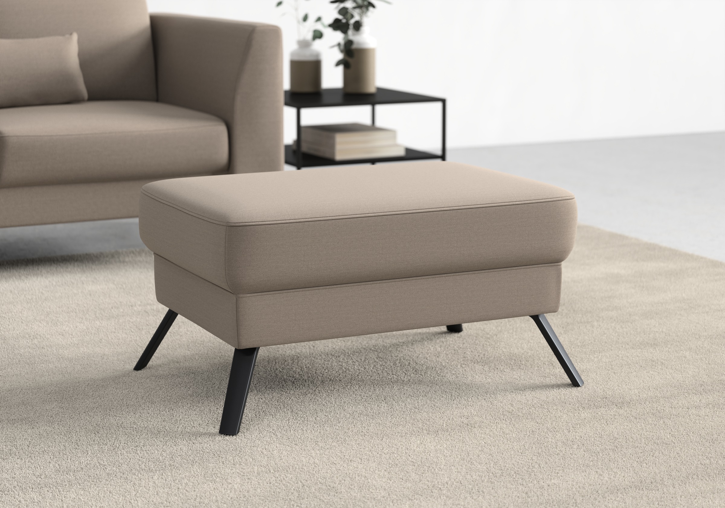Hocker SIT & MORE "Lindholm", grau (taupe), B:89cm H:48cm T:59cm, Hocker, Hocker