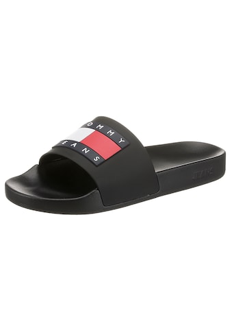 Pantolette »TOMMY JEANS FLAG POOL SLD ESS«, Sommerschuh, Schlappen mit farbiger...