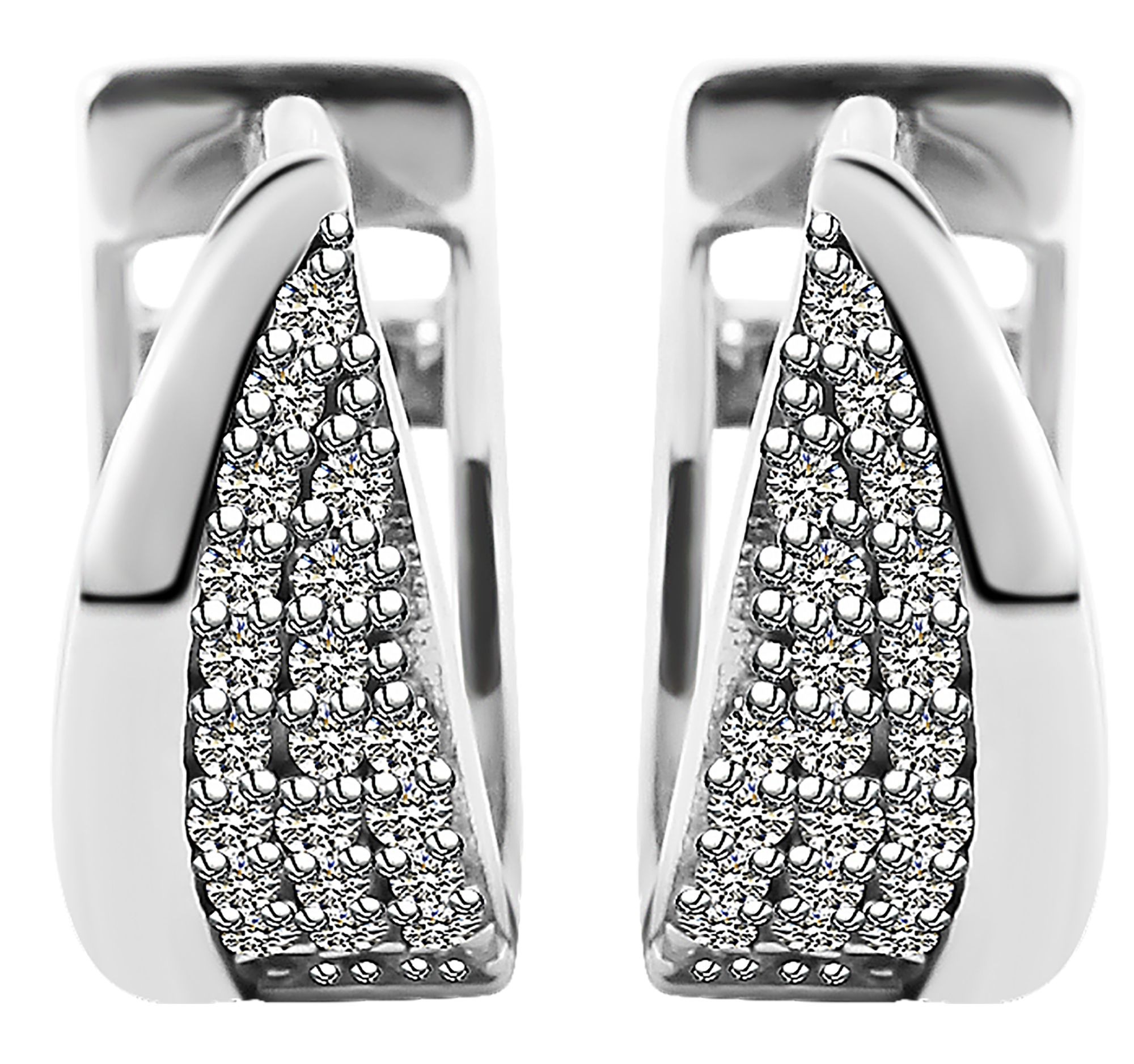 Adelia´s Klappcreolen »Damen Ohrringe – Klappcreole aus 925 Silber mit Zirkonia« Perfekt als Geschenk für besondere Menschen