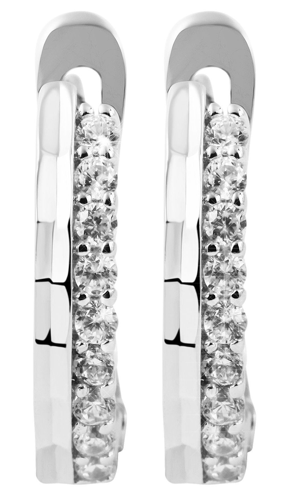 Klappcreolen ADELIA´S "Damen Ohrringe – Klappcreole aus 925 Silber mit Zirkonia", Damen, Gr. Damen, Silber 925 (Sterlingsilber), silber, Ohrringe Klappcreolen, Ein stilvolles Geschenk für besondere Momente 2