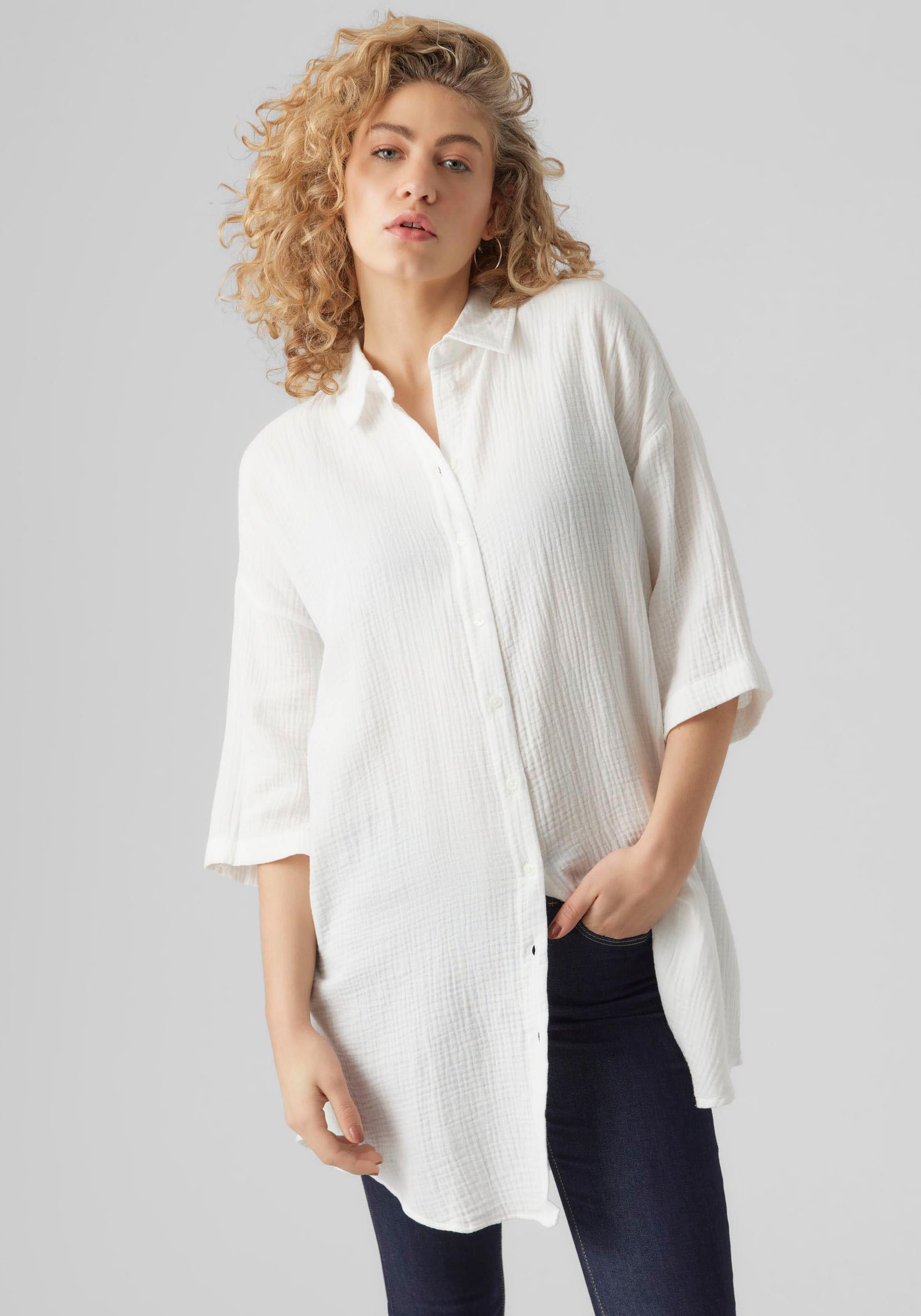 Vero Moda "VMNATALI 3/4 LONG OVERSHIRT NOOS" Sommerkleid, mit 3/4 Ärmel günstig online kaufen