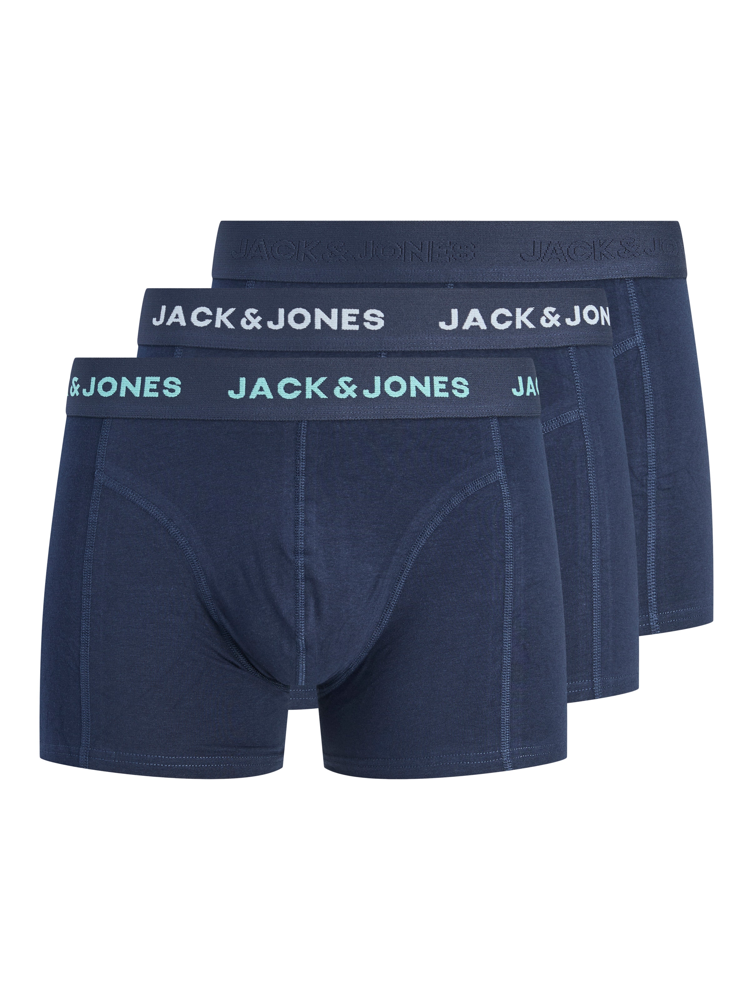 Jack & Jones Trunk "JACCONOR SOLID TRUNKS 3 PACK NOOS" Packung, 3 Stk. Baumwollmischung, elastischer Bund