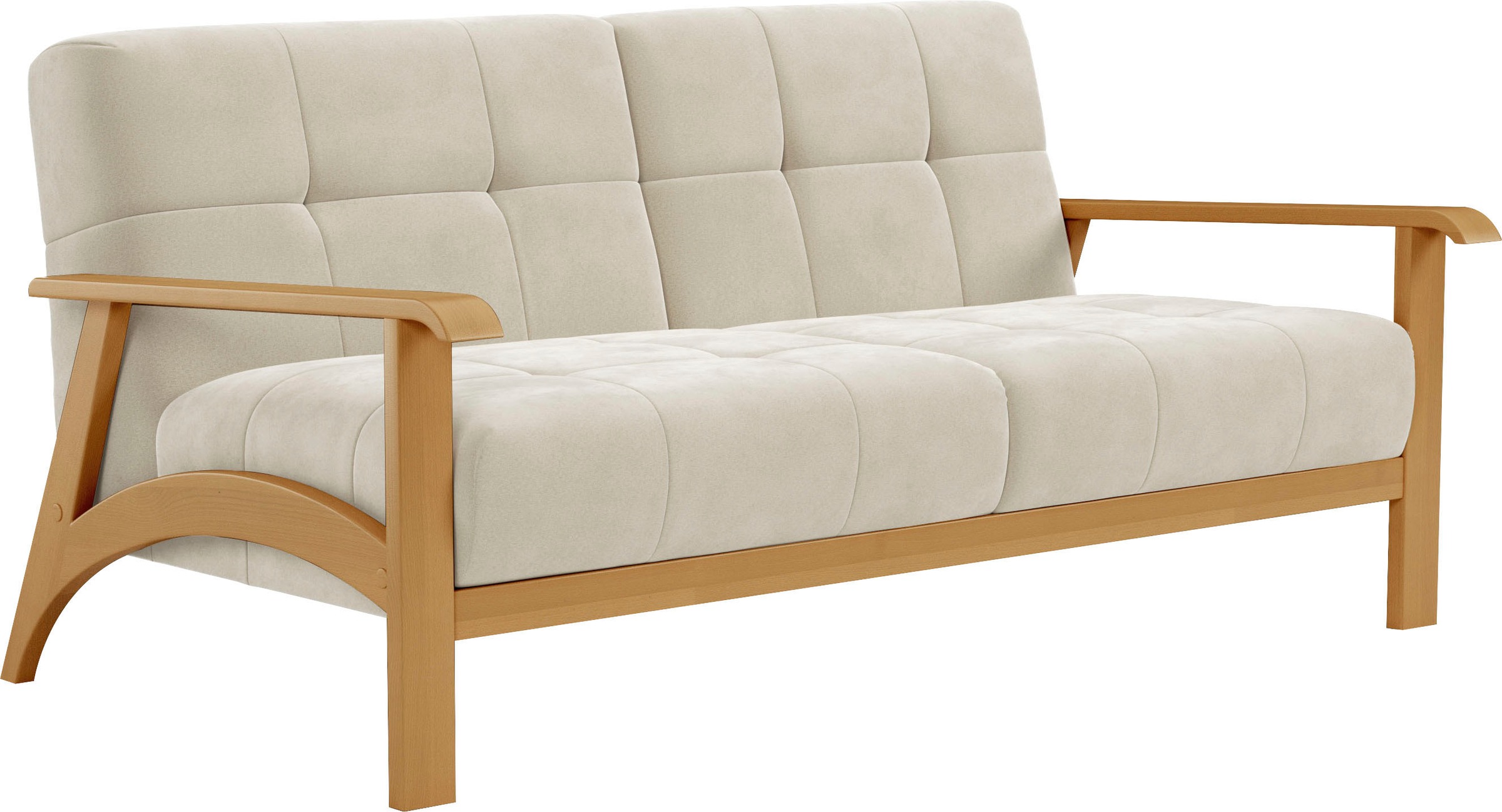 sit&more 2,5-Sitzer »Billund«, Armlehnen aus eichefarbigem Buchenholz, verschiedene Bezüge und Farben