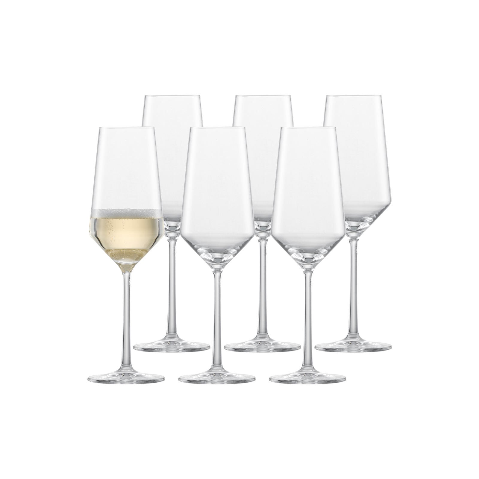 ZWIESEL GLAS Champagnerglas "Champagnergläser Pure 297 ml 6er Set transparent", transparent, Trinkgefäße