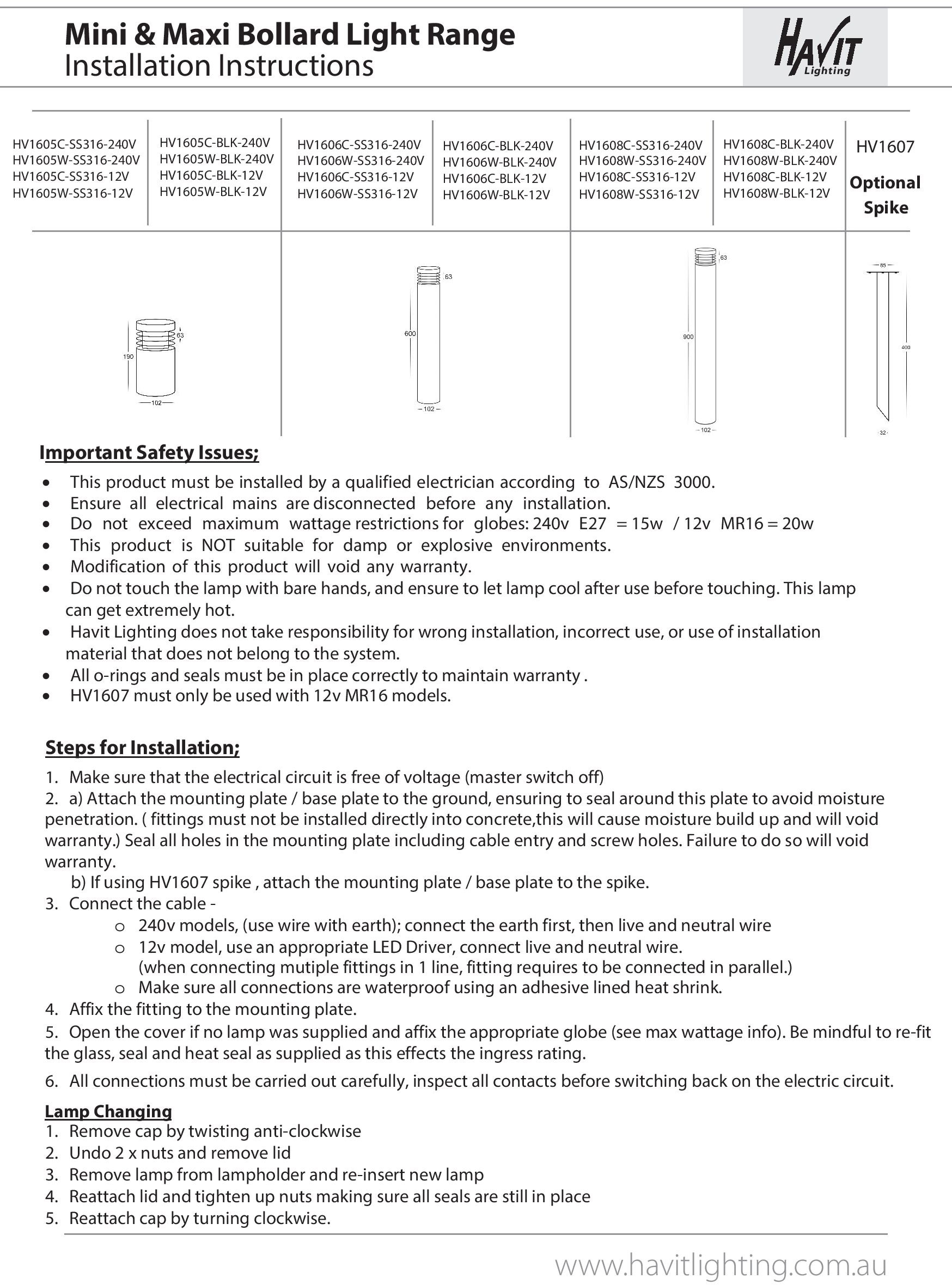 Havit Lighting LED Pollerleuchte »MINI«, 1 flammig-flammig