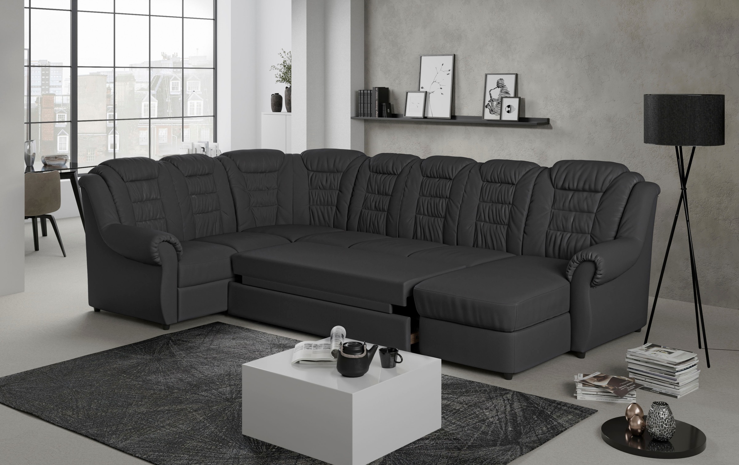 Home affaire Wohnlandschaft "Boston U-Form" mit hoher Rückenlehne, wahlweis günstig online kaufen