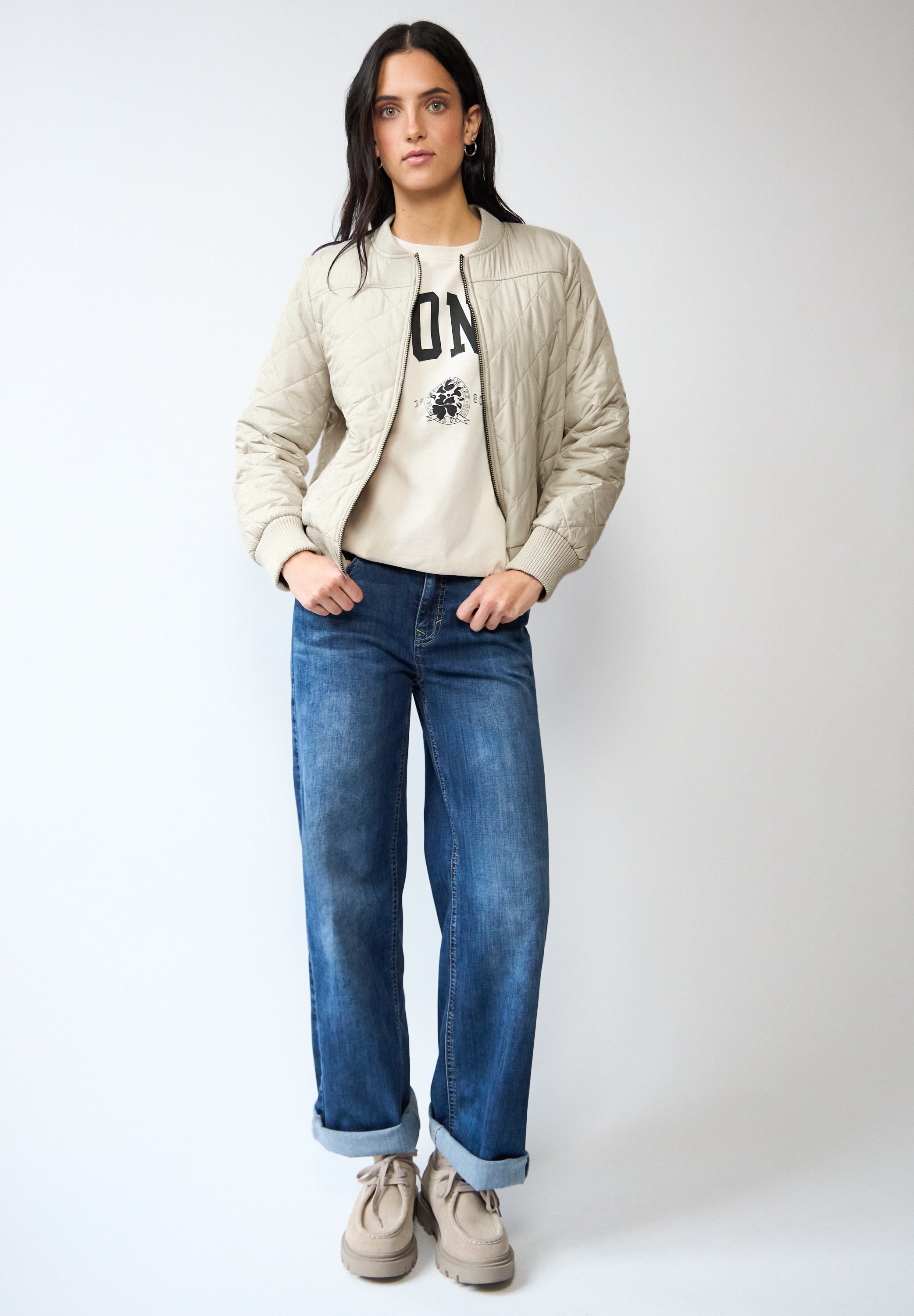 STREET ONE STUDIO Steppjacke ohne Kapuze mit Rundhalsausschnitt