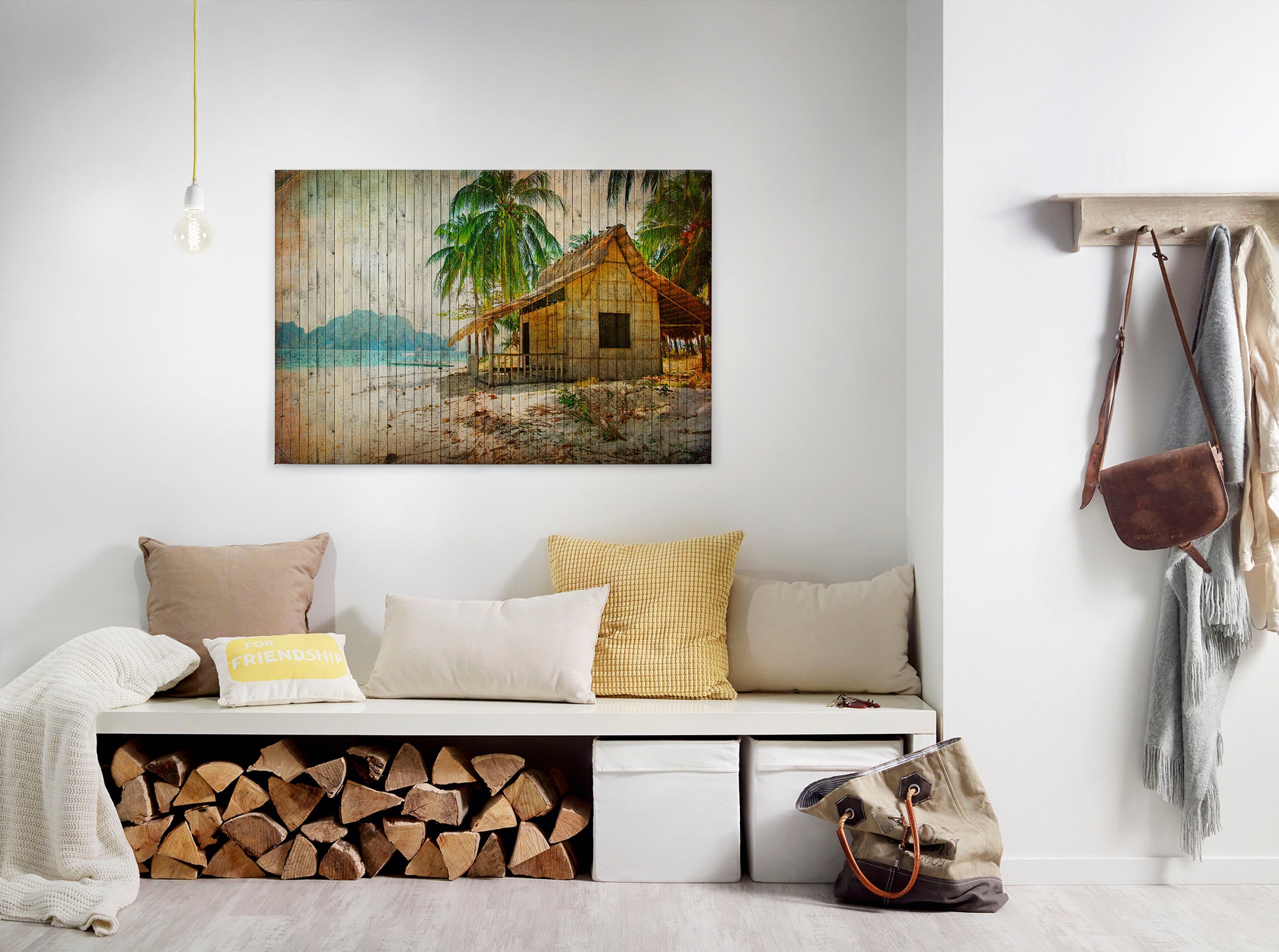 A.S. Création Leinwandbild "tahiti" Kunst Meer Strand 1 Stk. tlg. Keilrahmen Bild Insel Leinwand-Bild Wohnzimmer modern Wandbild Kinder