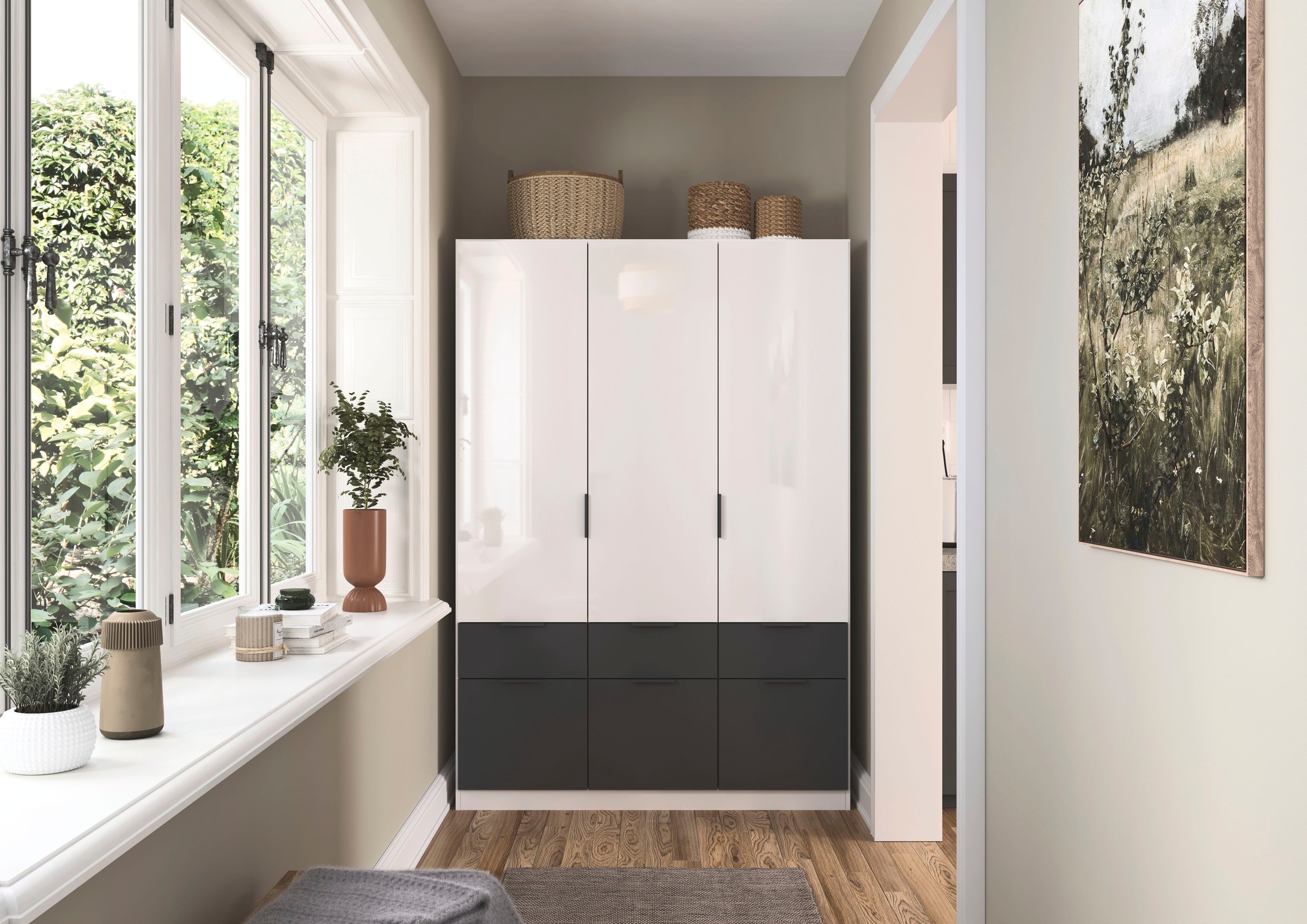 rauch Drehtürenschrank »Kleiderschrank Schrank Garderobe Schlafzimmerschrank CELLE«, in 4 Breiten und 2 Höhen, optional mit Schubkästen MADE IN GERMANY
