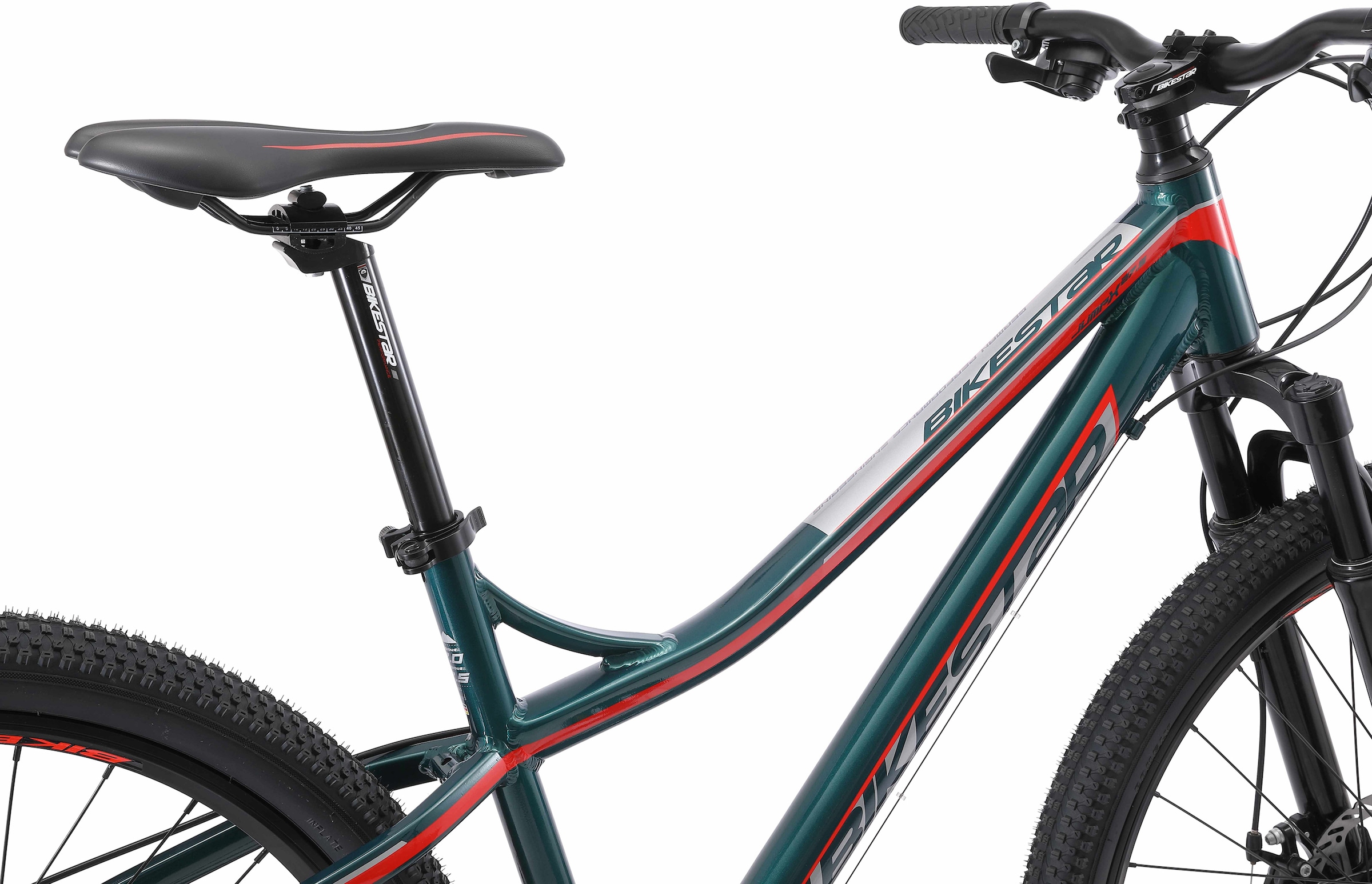 Bikestar Mountainbike, 21 Gang, Shimano, RD-TY300 Schaltwerk, Kettenschaltung, für Damen und Herren, Kettenschaltung