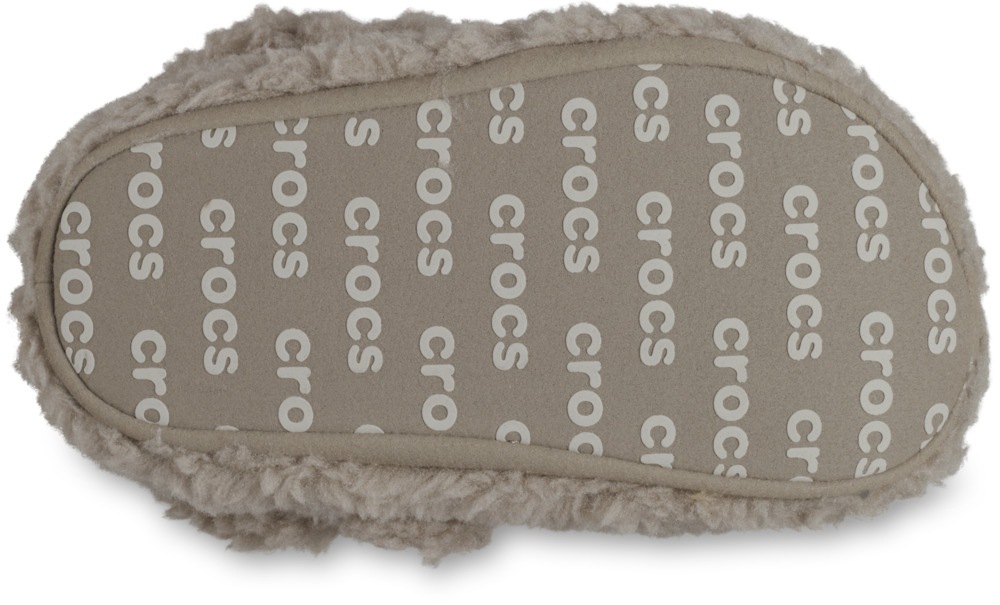 Hausschuh CROCS "Toddler Classic Cozzzy Slipper", Kinder, Gr. 22, braun, Croslite™, Textil, Schuhe Hausschuh, Pantoffel, Clog mit Riemen 3