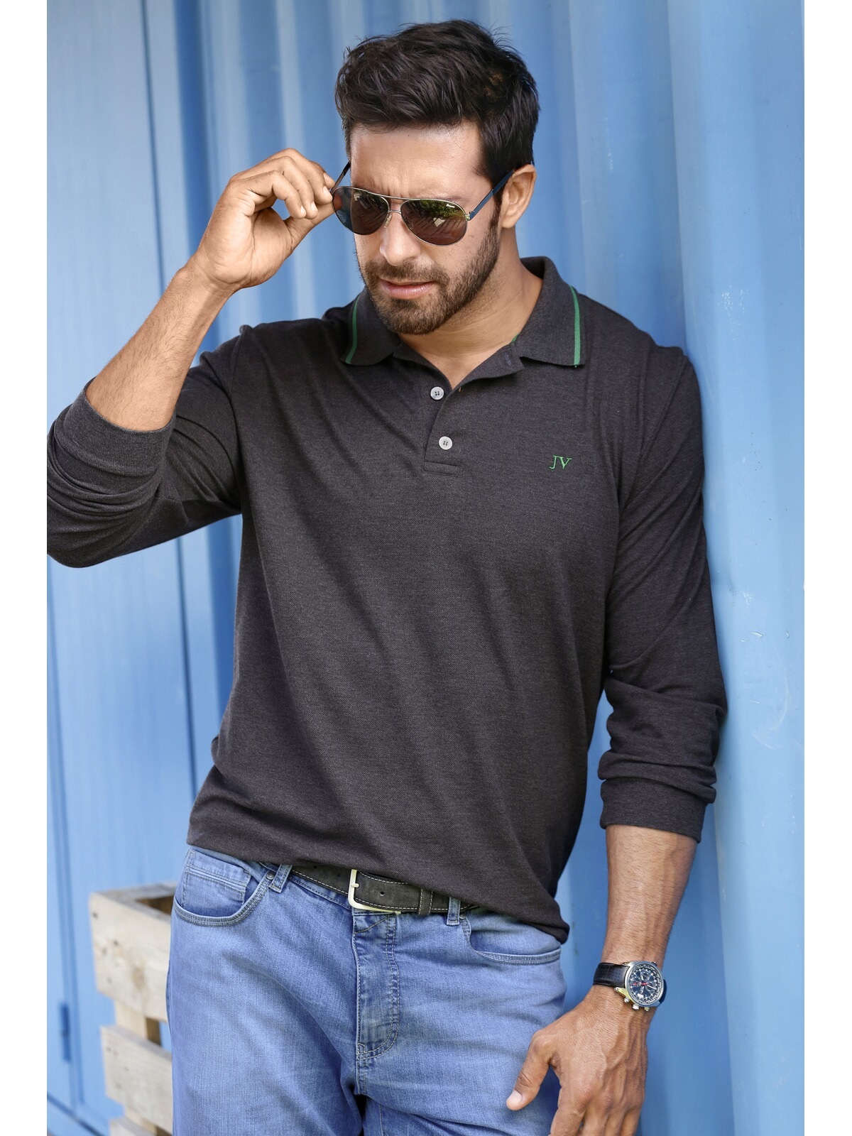 Thumbnail - Jan Vanderstorm Langarm-Poloshirt "Langarm-Poloshirt ELLIS"