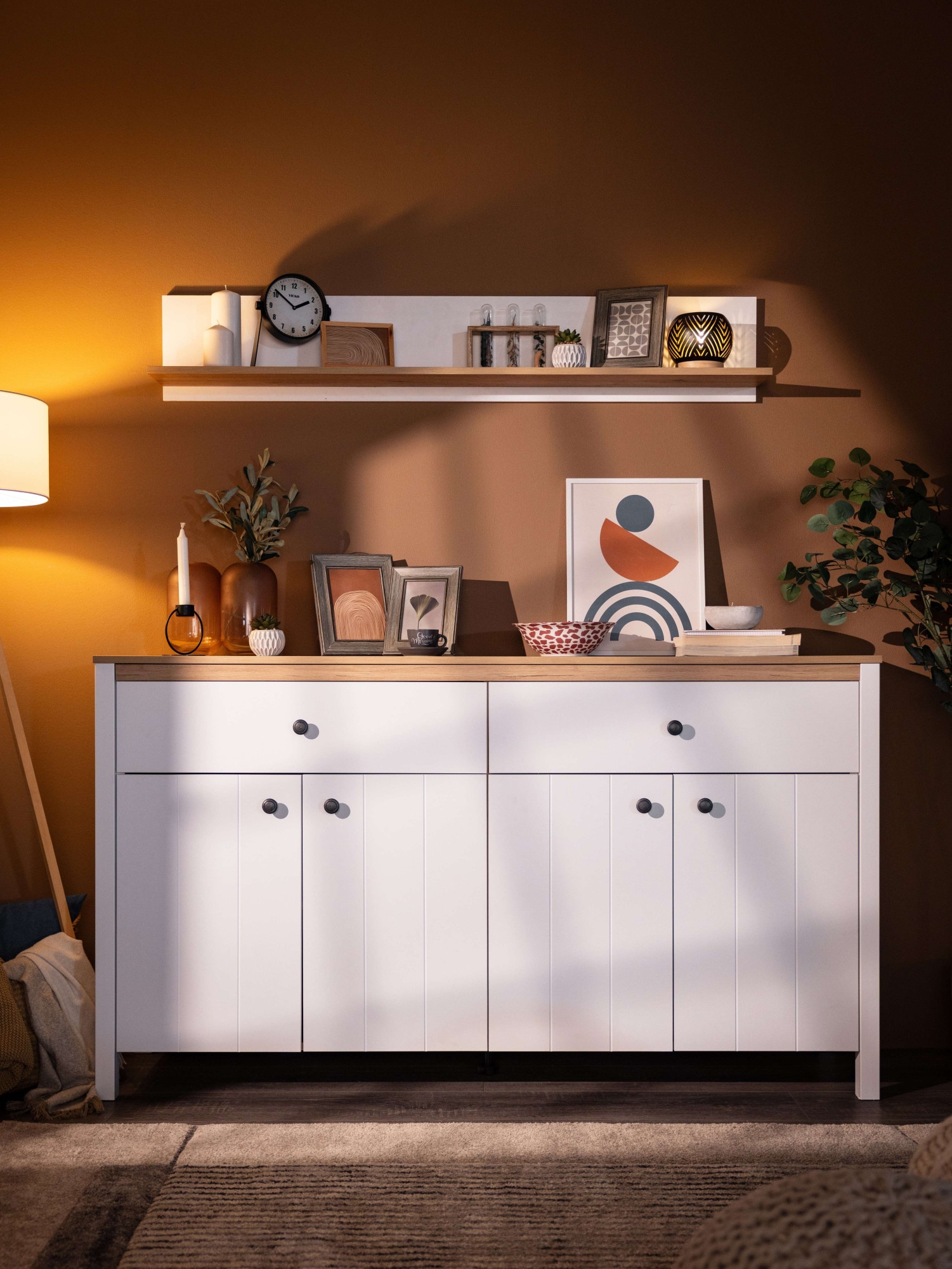 Home affaire Sideboard »BEDFORD Kommode, Kombikommode, Anrichte, Schrank« MDF-Profil 2D ummantelt, Hotstamping