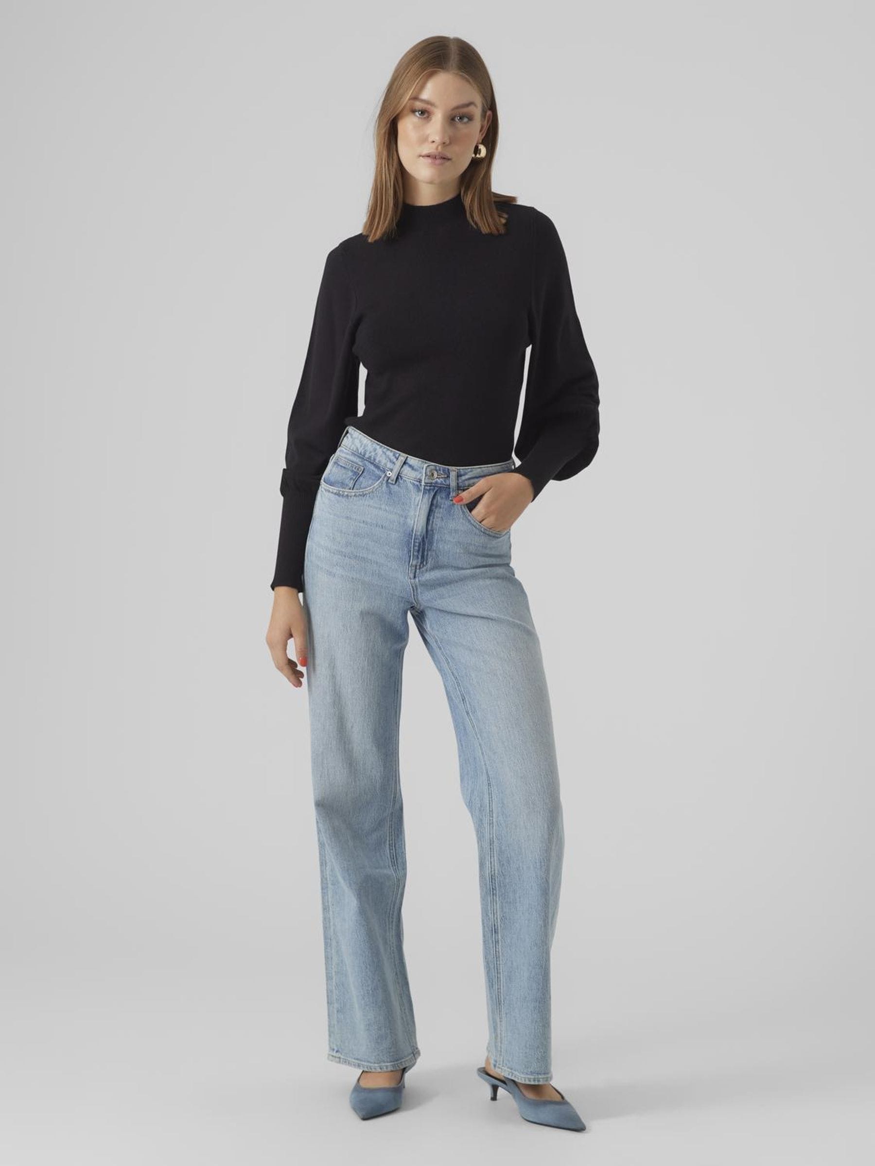 Vero Moda Strickpullover »VMHOLLYKARISPUFF LS HIGHNK PULLOV GA BOO«