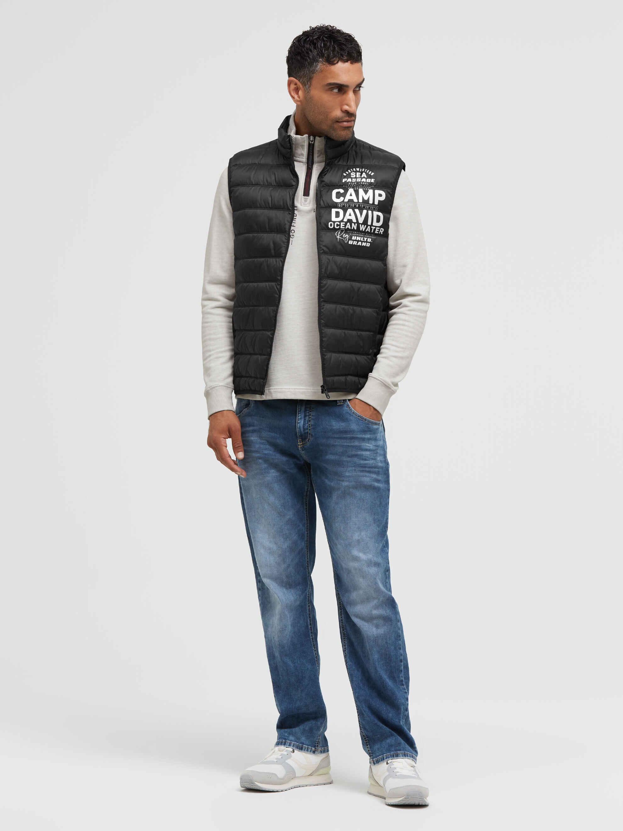 CAMP DAVID Steppweste mit Logoprint