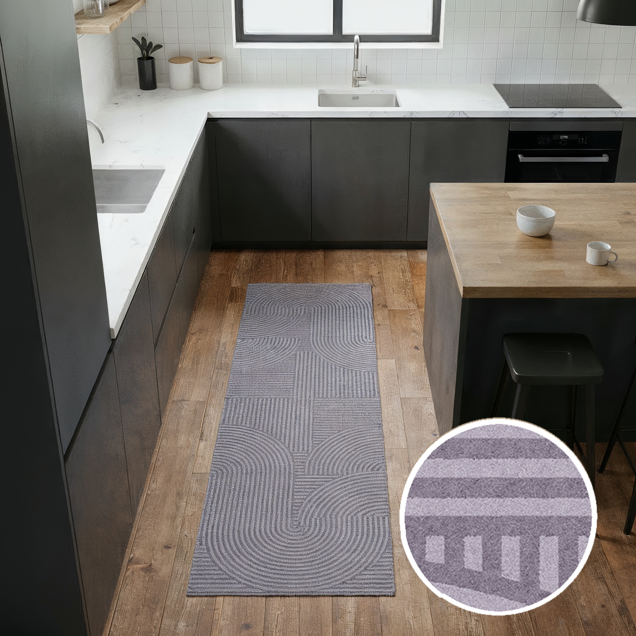 OTTO home Fußmatte "Sammo, Schmutzfangmatte, Teppich, für Hausflur und Wohnbereiche" rechteckig 5 mm Höhe Indoor, Eingangsmatte, Design, Scandi, Zen, rutschfeste Unterseite
