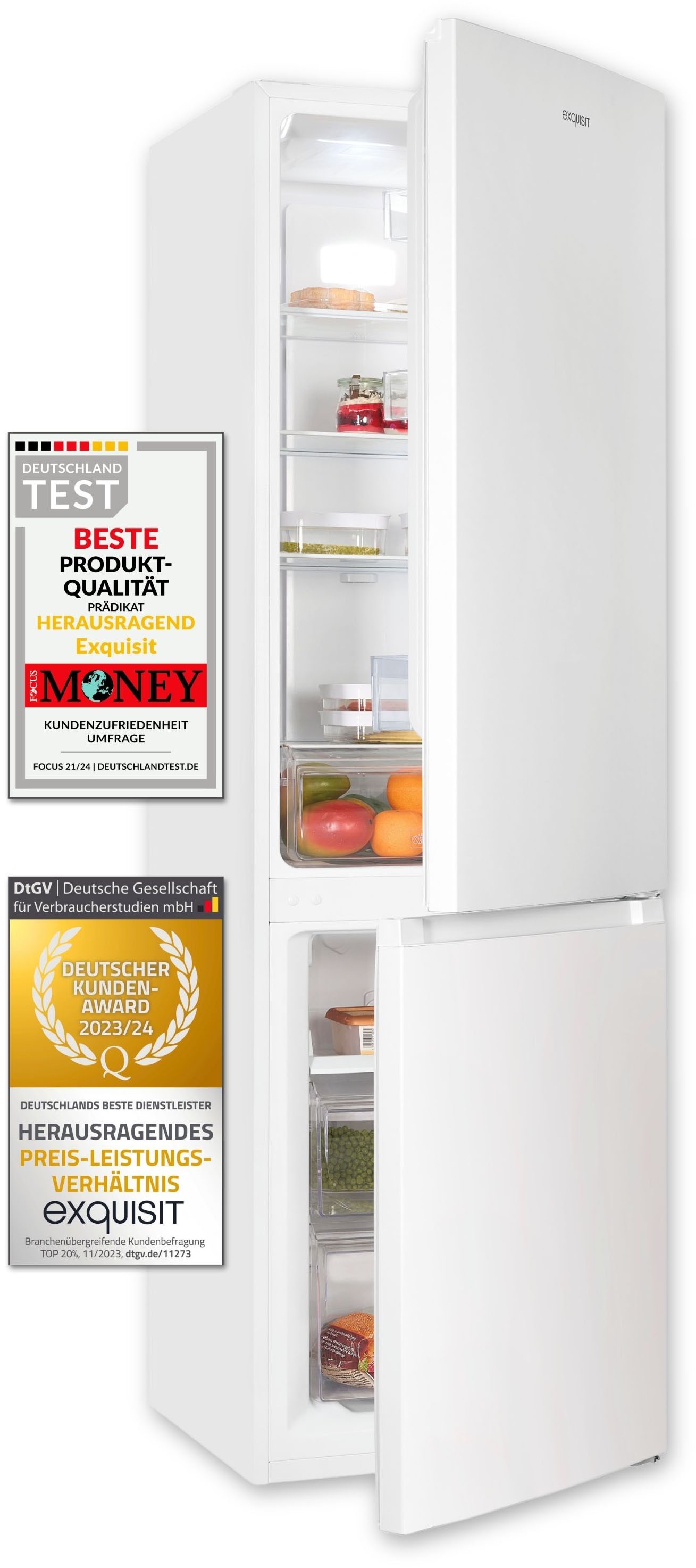 exquisit Kühl-/Gefrierkombination "KGC265-70-NF-040C" 180,5 cm hoch 54,5 cm günstig online kaufen