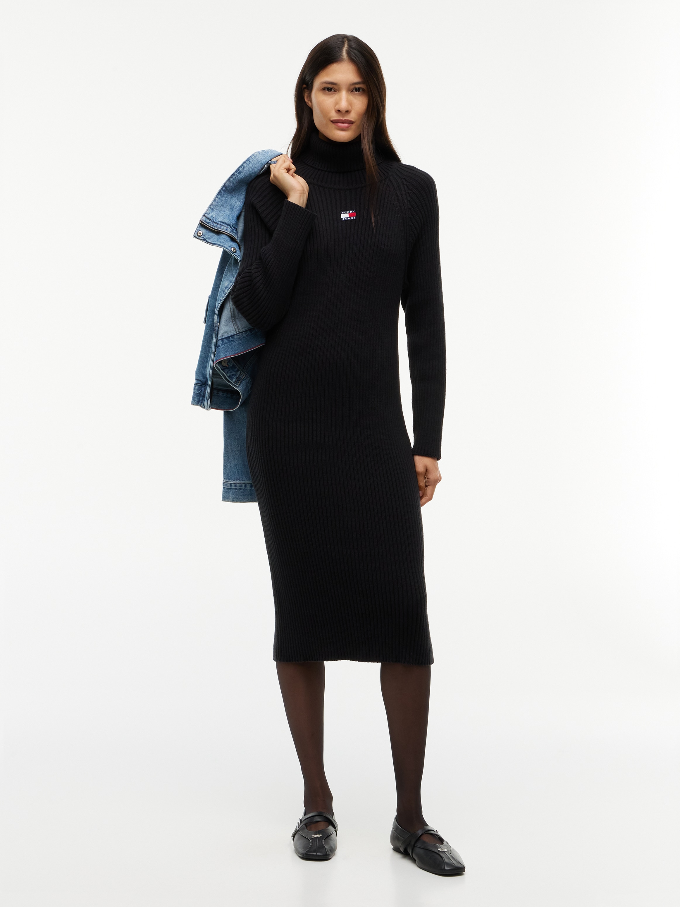 Tommy Jeans Sweatkleid »TJW BADGE MIDI SWEATER DRESS« Baumwolle