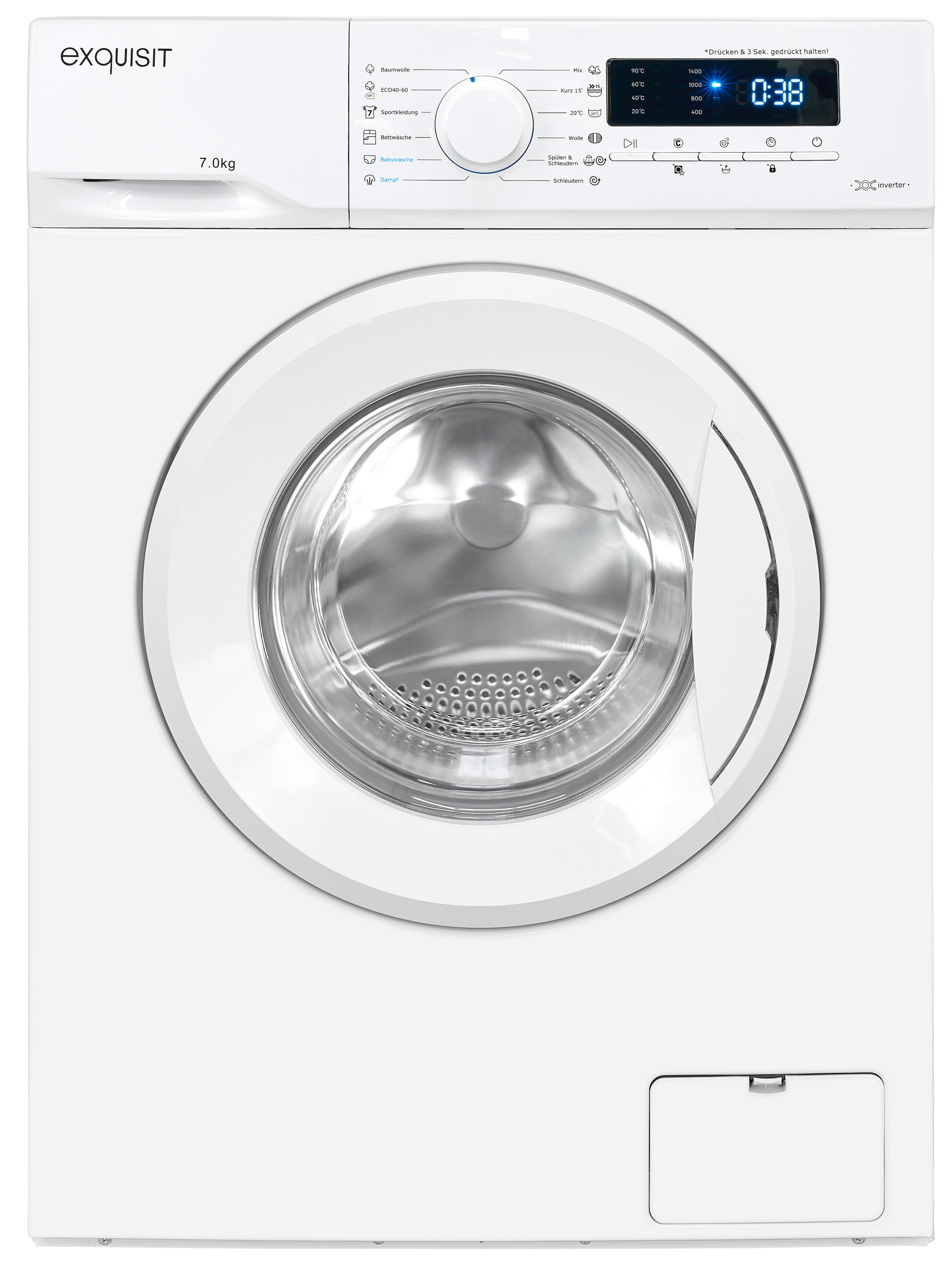 exquisit Waschmaschine "WA7014-020A" 7 kg 1400 U/min Digitales Display, Gro günstig online kaufen