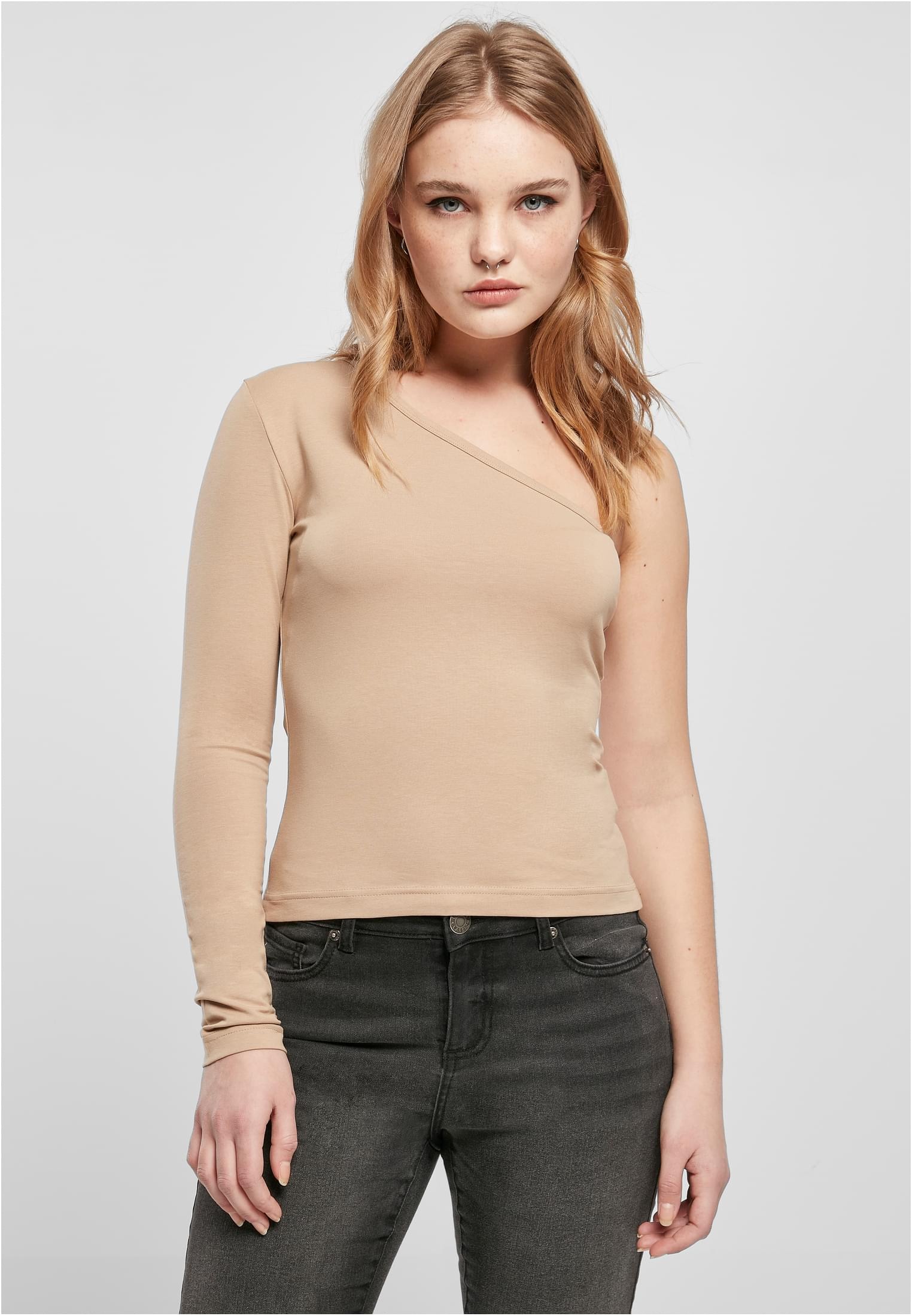 URBAN CLASSICS Langarmshirt »Damen Ladies Asymmetric Longsleeve«, (1 tlg.)  für bestellen | BAUR