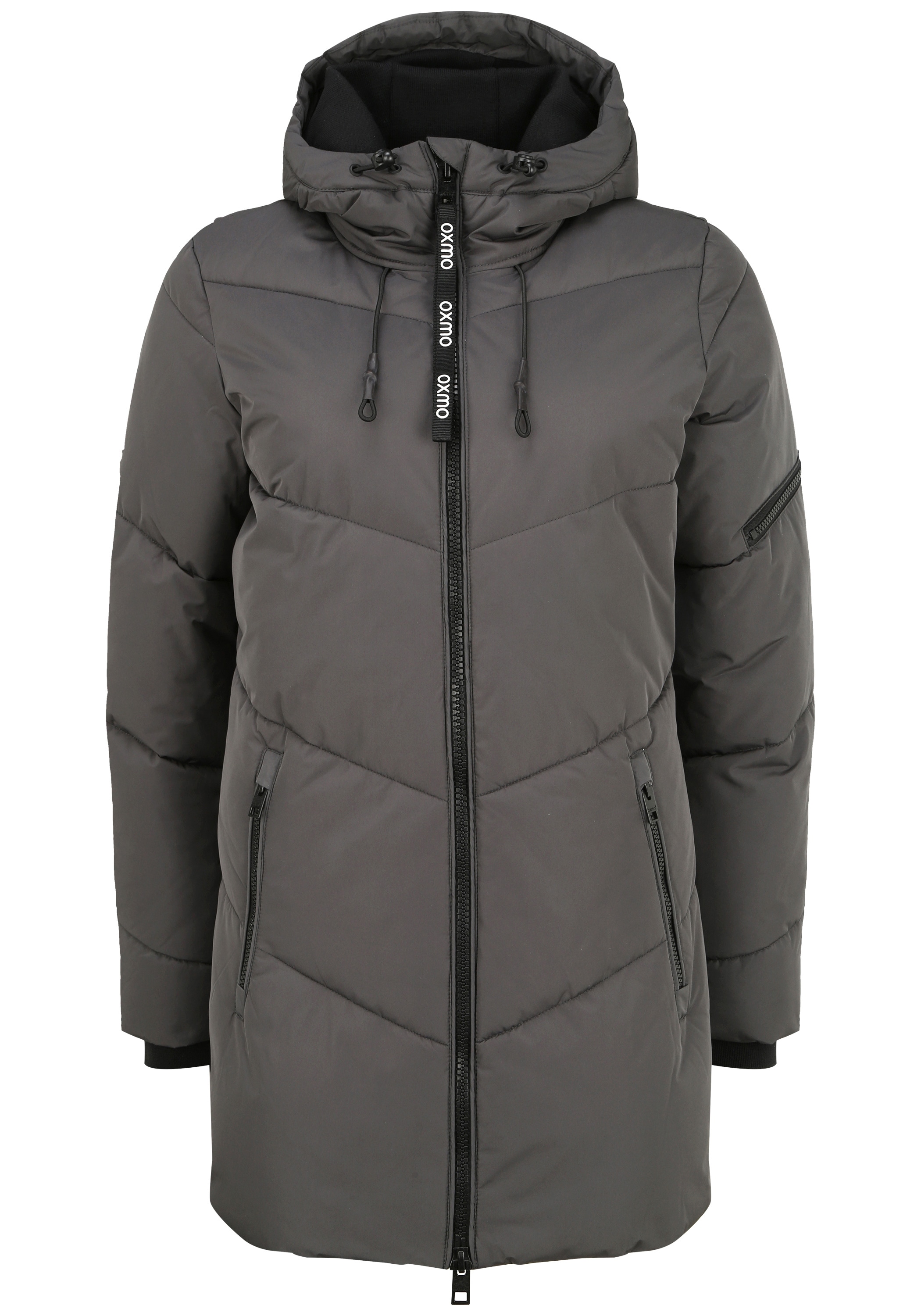 Parka OXMO "Parka OXJunchen", Damen, Gr. M, grau (iron gate), Obermaterial: 100% Polyester PES., Jacken Parka