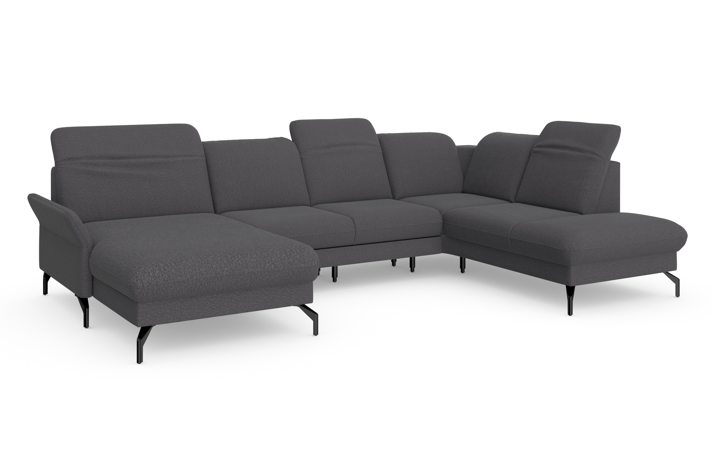 sit&more Wohnlandschaft »Fashion U-Form«, wahlweise mit Kopfteilverstellung, Vorziehsitz, motorisch, Metallfüße