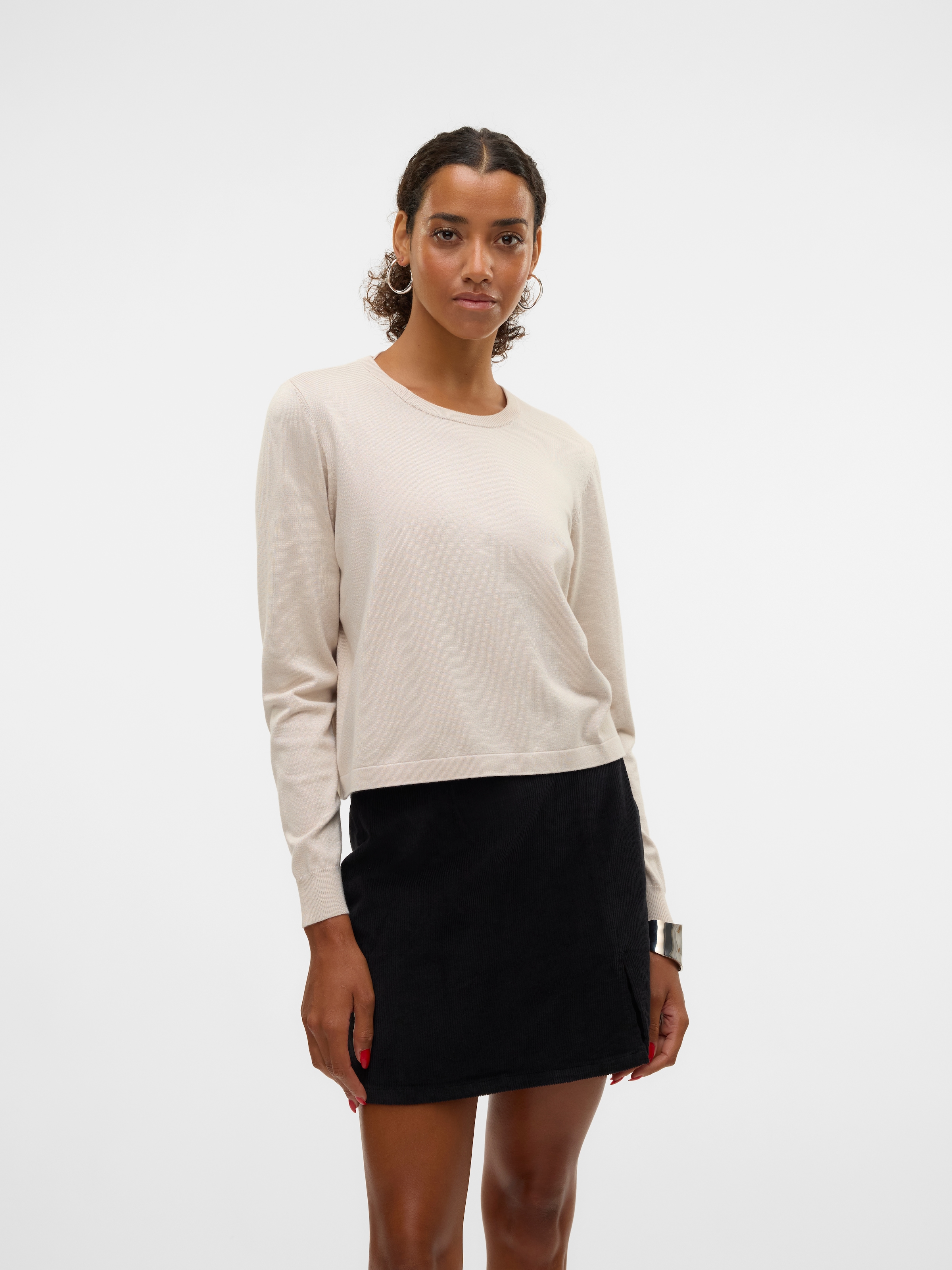 Vero Moda Strickpullover "VMSILJE LS O-NECK SHORT PULLOVER GA NOOS" günstig online kaufen