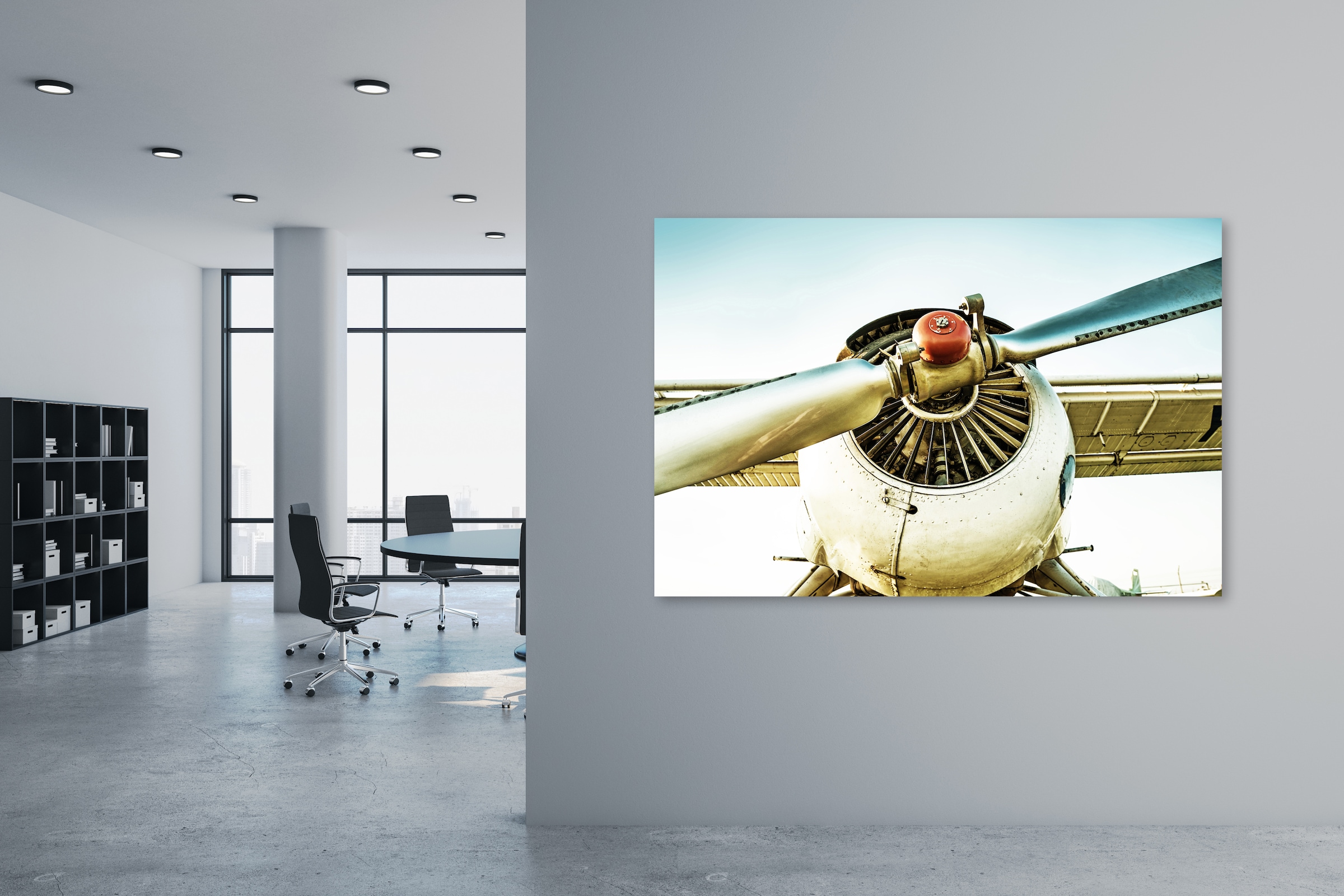 queence Leinwandbild »Flugzeug«, Flugzeuge-Kunst, (1 St.), Akustikbild mit sehr guten Schallabsorptions-Eigenschaften