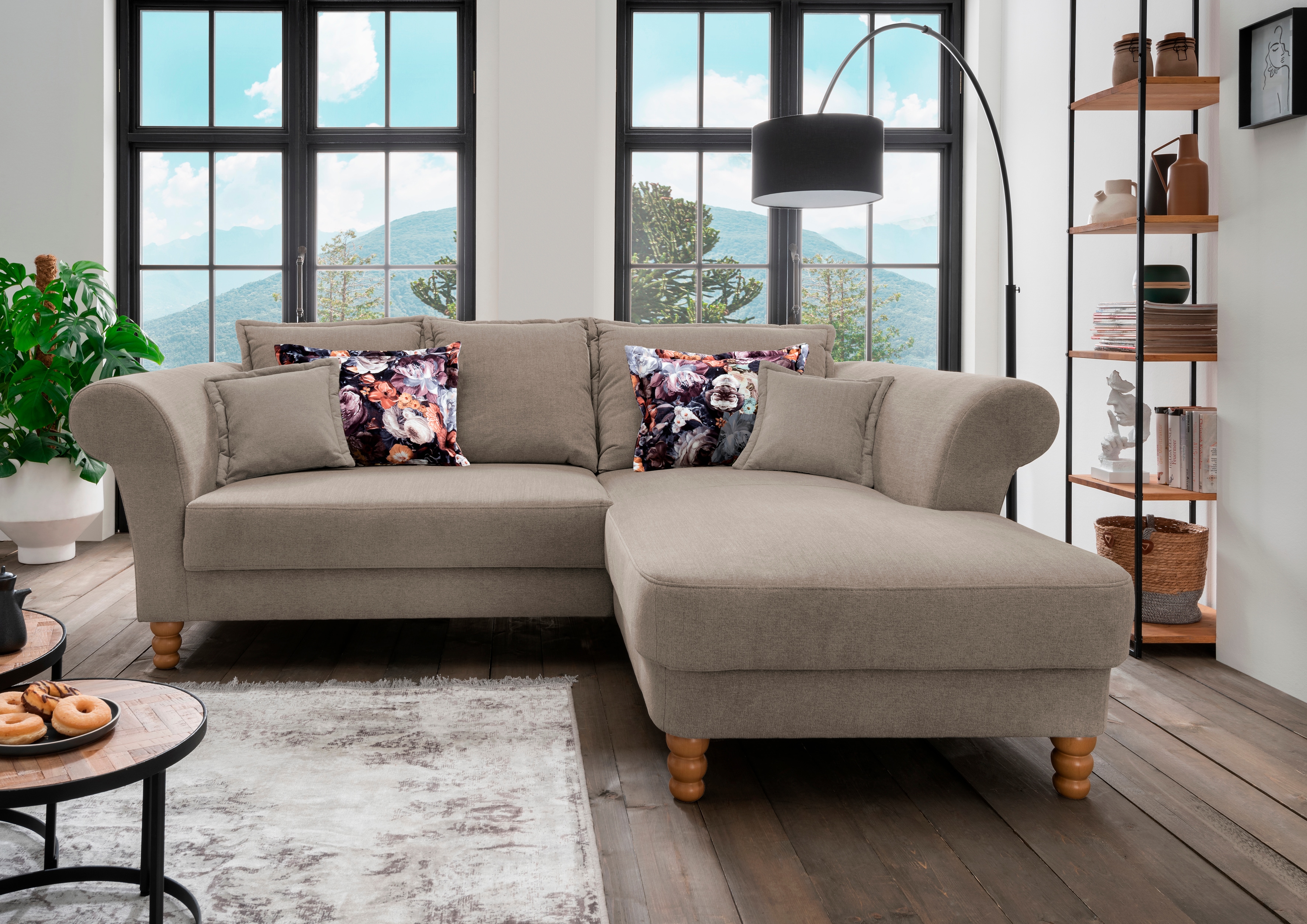 Home affaire Ecksofa "Tassilo Mega Polsterecke mit Kaltschaum im Sitz, bequem, L-Form" hoher Sitzkomfort, Breite 262cm, Komfortsitzhöhe 48cm, zeitlos elegant