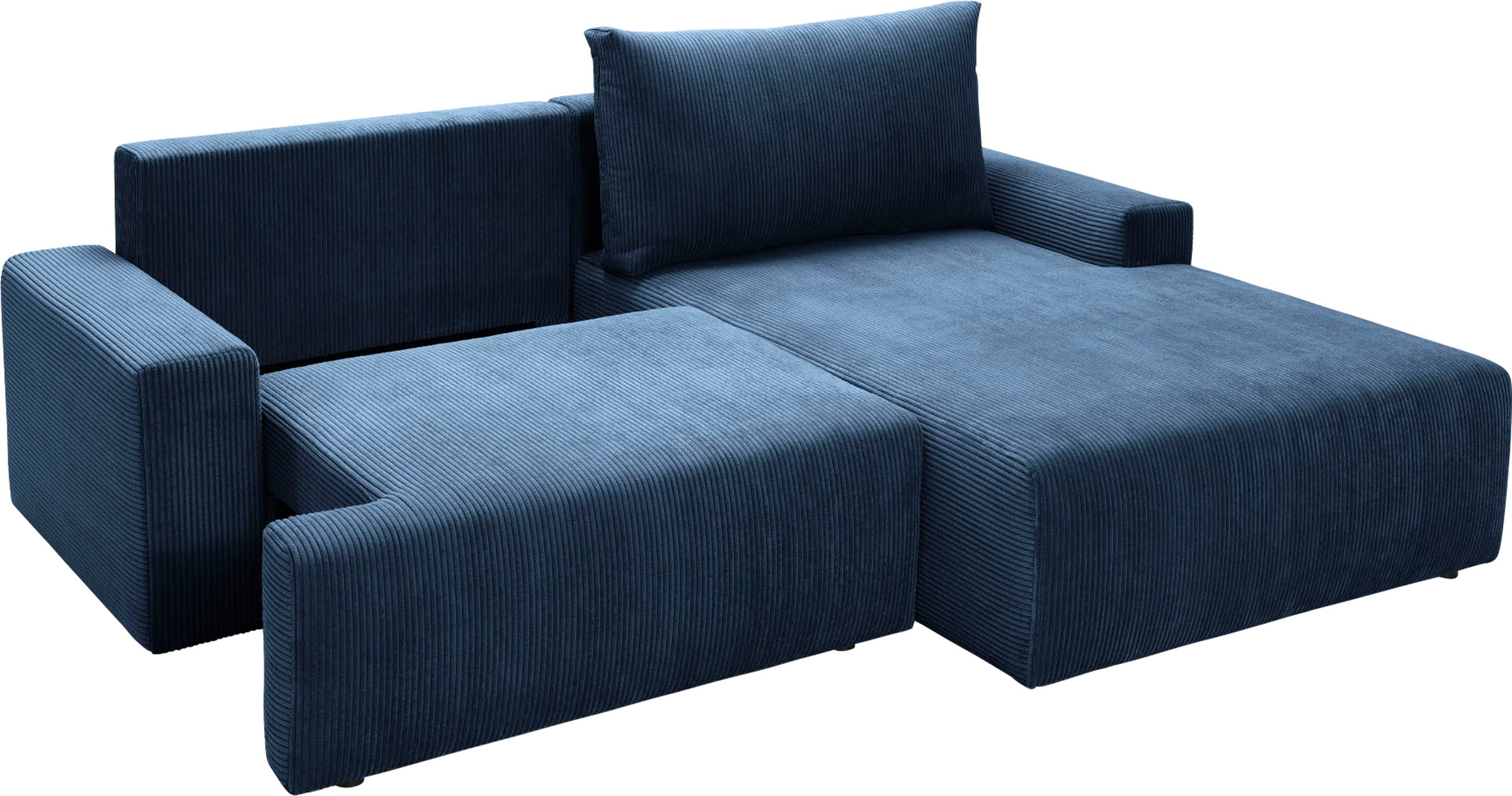 exxpo - sofa fashion Ecksofa »Orinoko, aktuelles Design und hoher Sitzkomfort, L-Form«, inkl. Bettfunktion und Bettkasten, schöne Farben im angesagten Cord