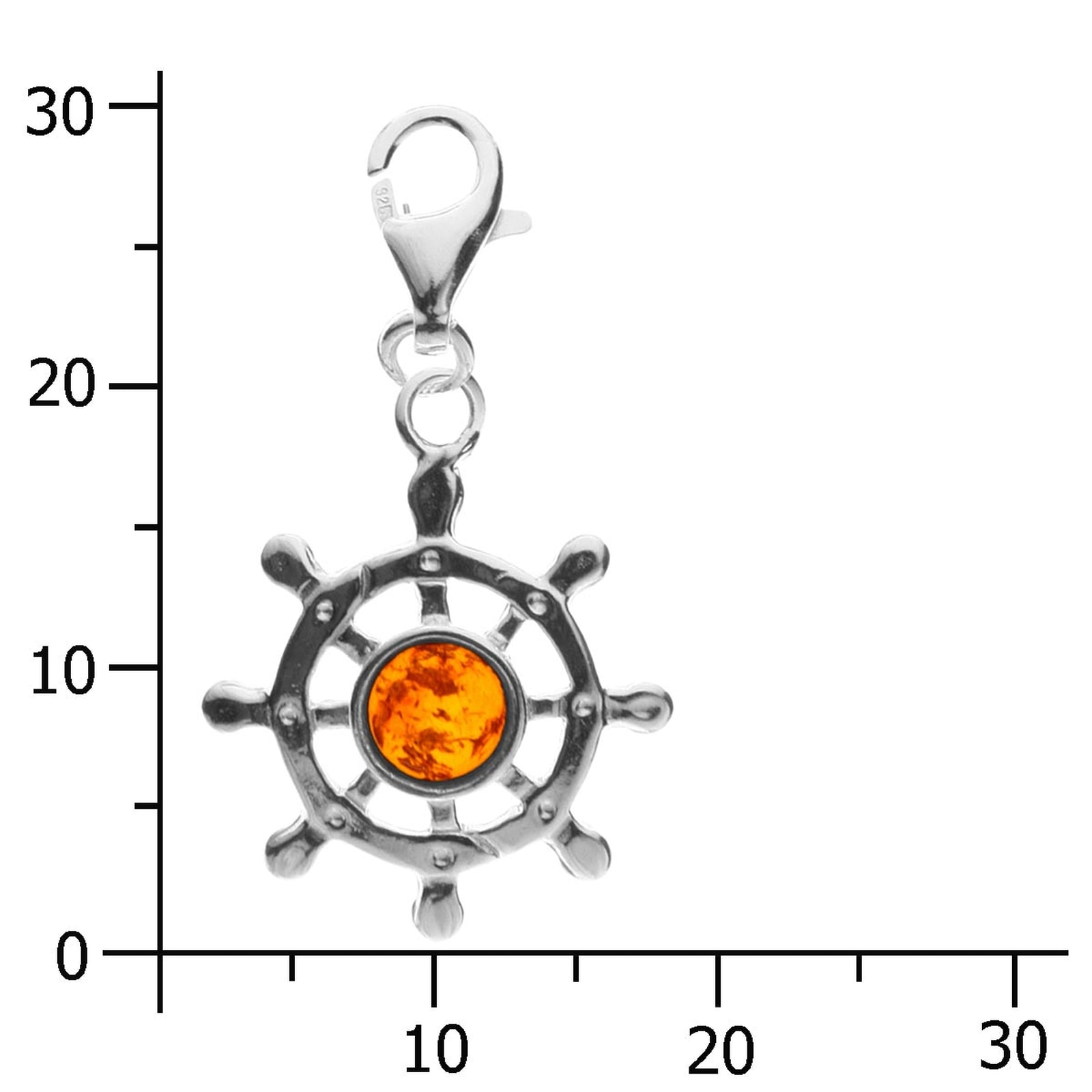 OSTSEE-SCHMUCK Kettenanhänger »- Steuerrad - Silber 925/000 - Bernstein«