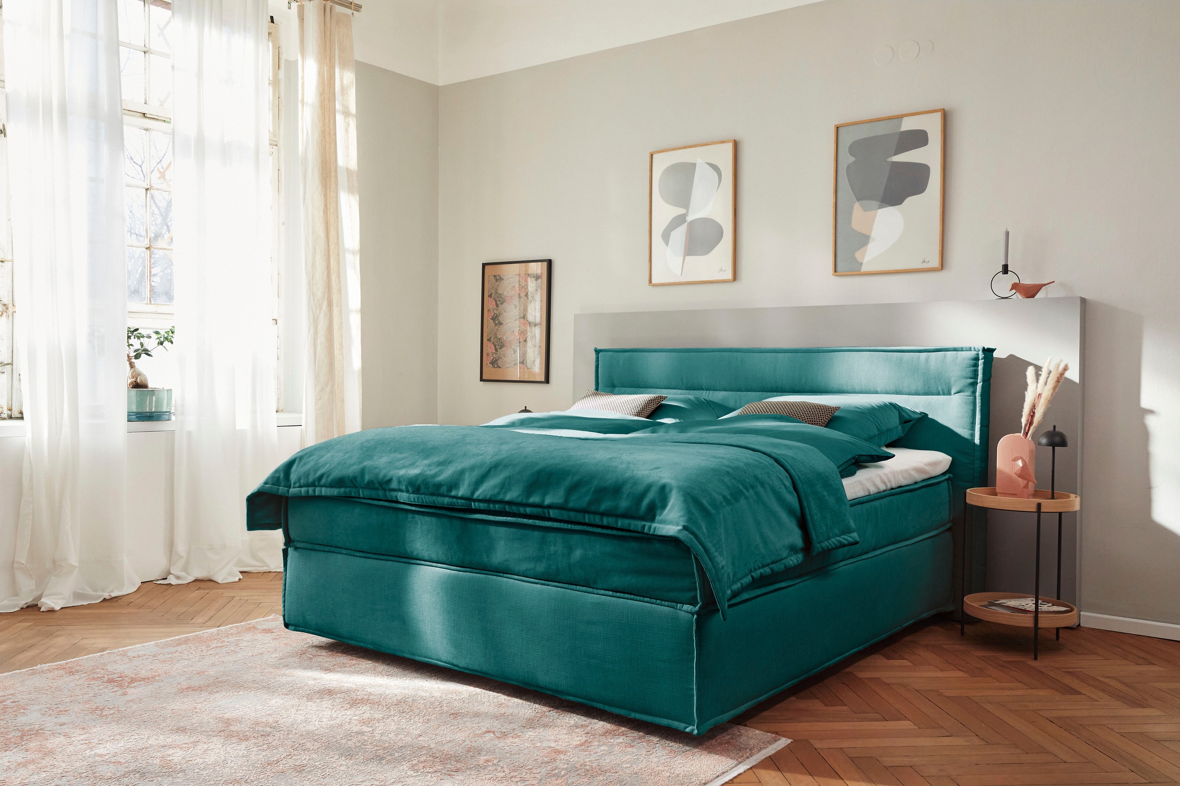 Thumbnail - Musterring Boxspringbett "JustB SC100" schwebende Optik, inklusive Topper, verschiedene Farben, 180 x 200 cm