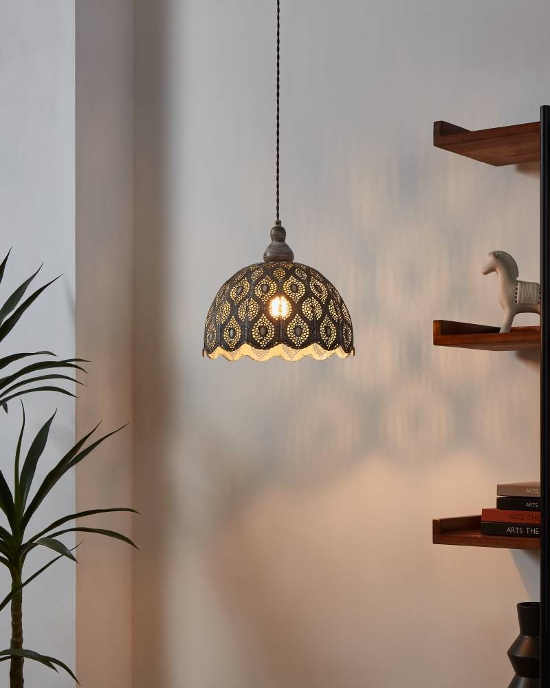 EGLO Hängeleuchte »TALBOT 2«, 1 flammig, Leuchtmittel E27 | ohne Leuchtmittel, Hängelampe Vintage, Stahl in Weiß-Antik, Esstischlampe, E27 Fassung