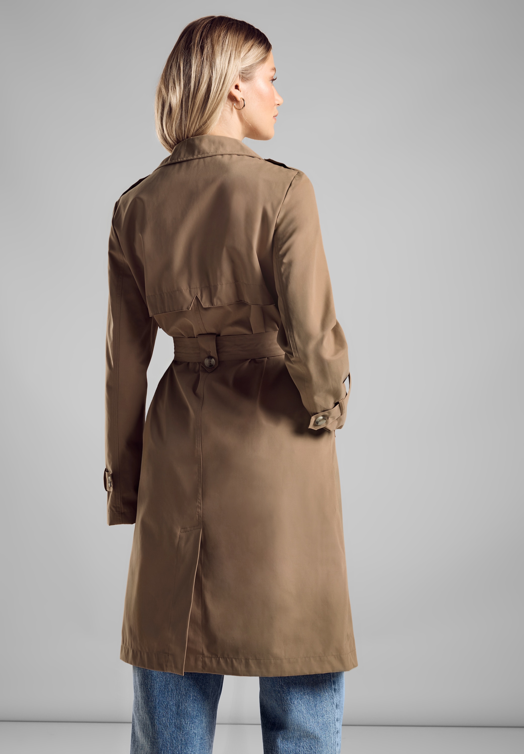 STREET ONE Outdoorjacke, ohne Kapuze, mit Bindegürtel