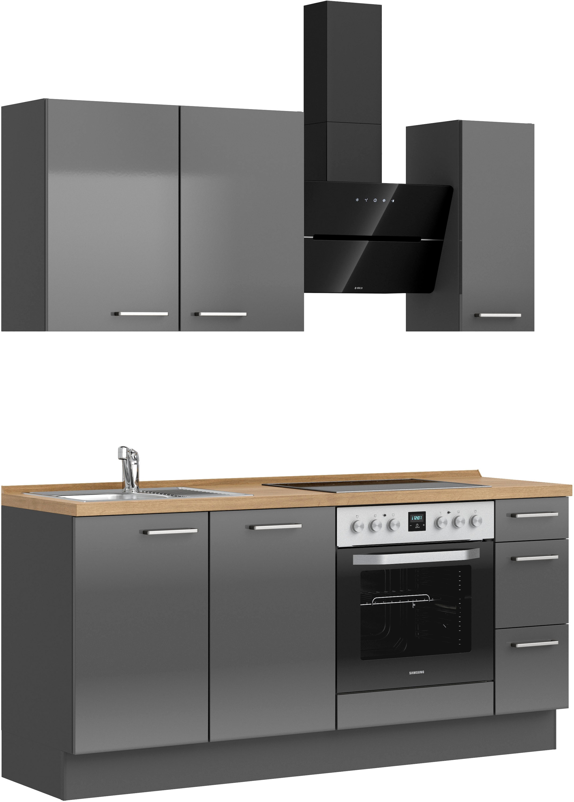 nobilia® Küchenzeile »"Flash II"«, vormontiert, Ausrichtung wählbar, Breite 180 cm, wahlw. mit E-Geräten