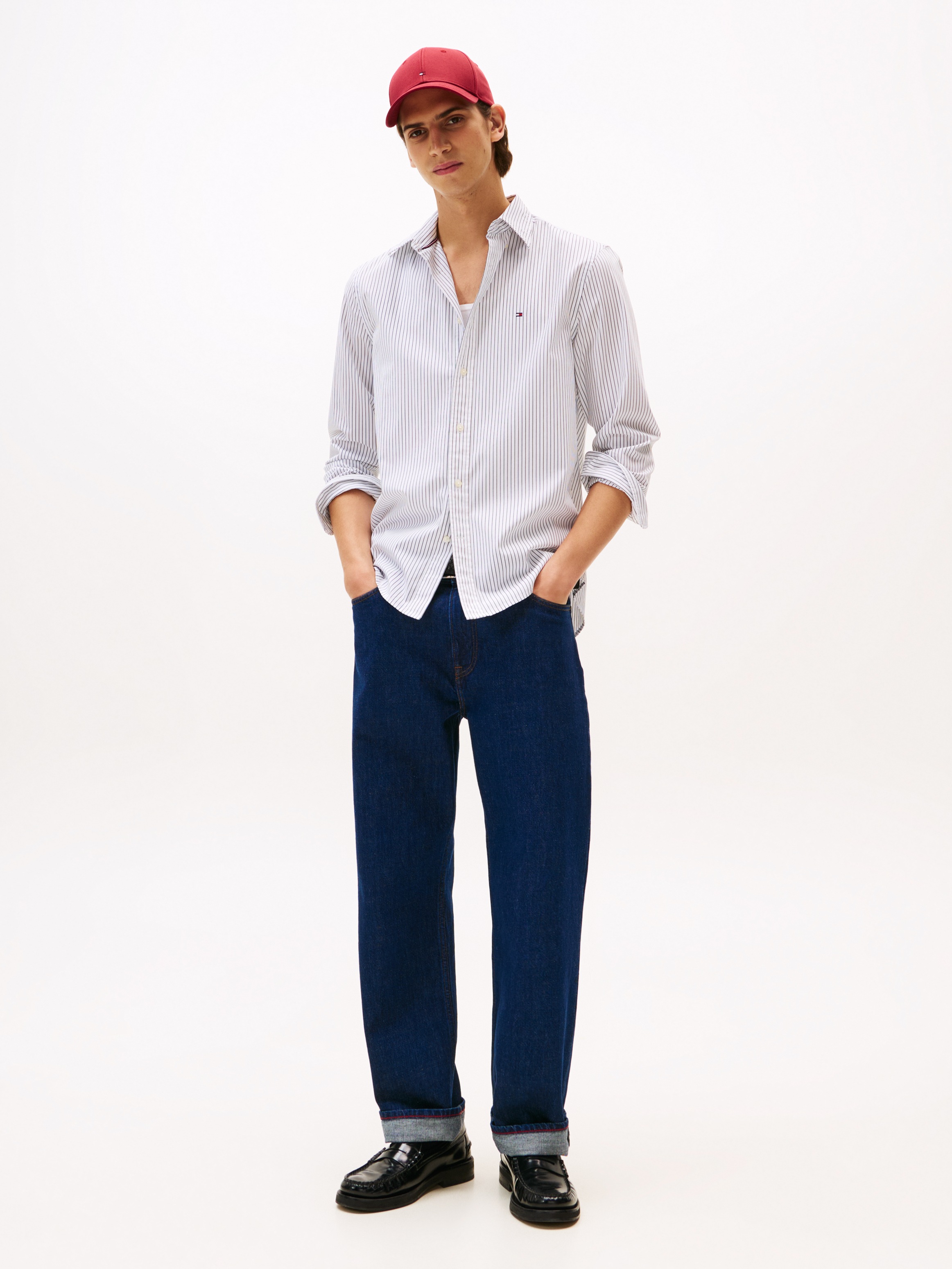 Thumbnail - Tommy Hilfiger Langarmhemd "CORE HAIRLINE POPLIN" regular fit, Button-down-Kragen, fein gestreift