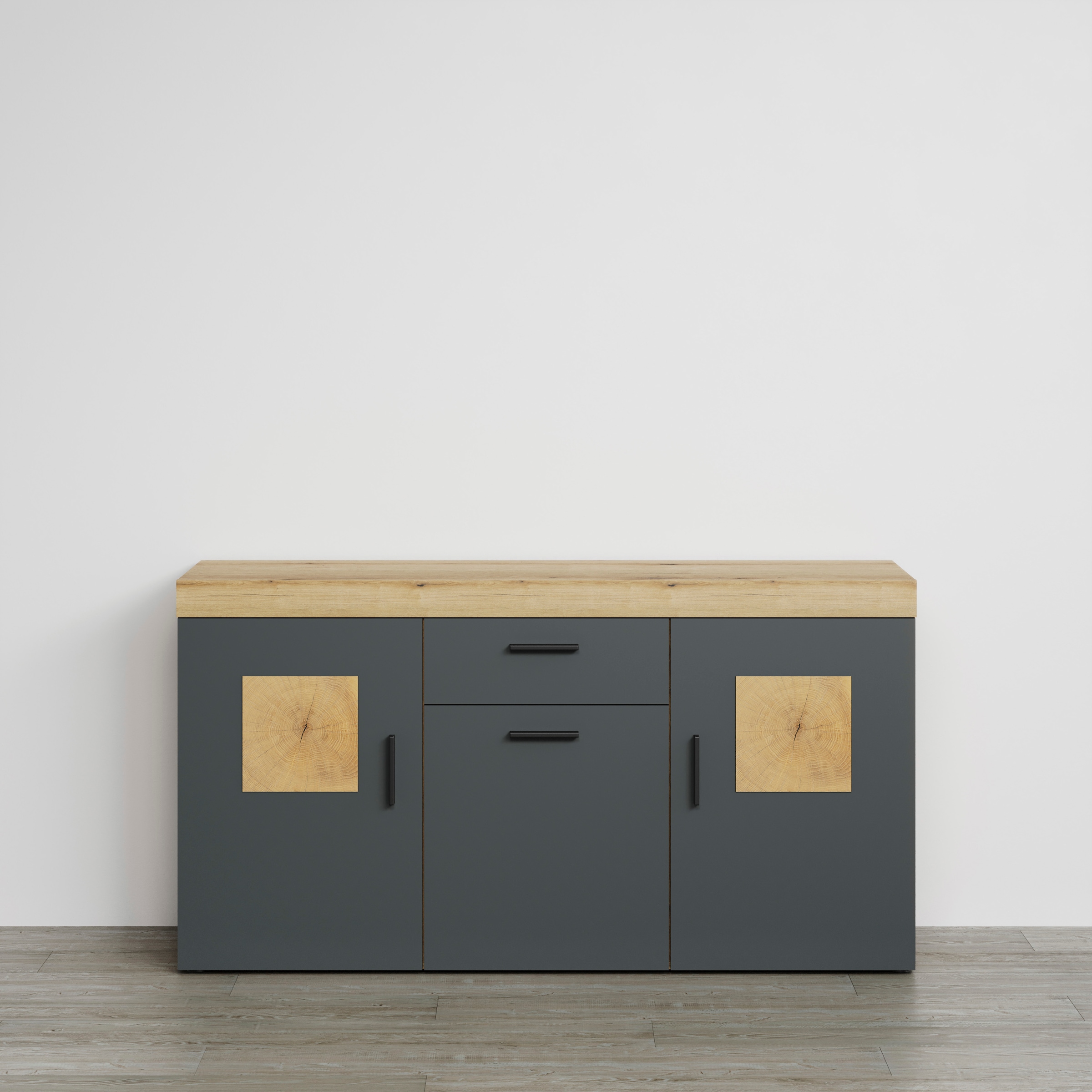 Home affaire Sideboard "Ghent", (Packung, 1 St.), Kommode mit Hirnholzappli günstig online kaufen