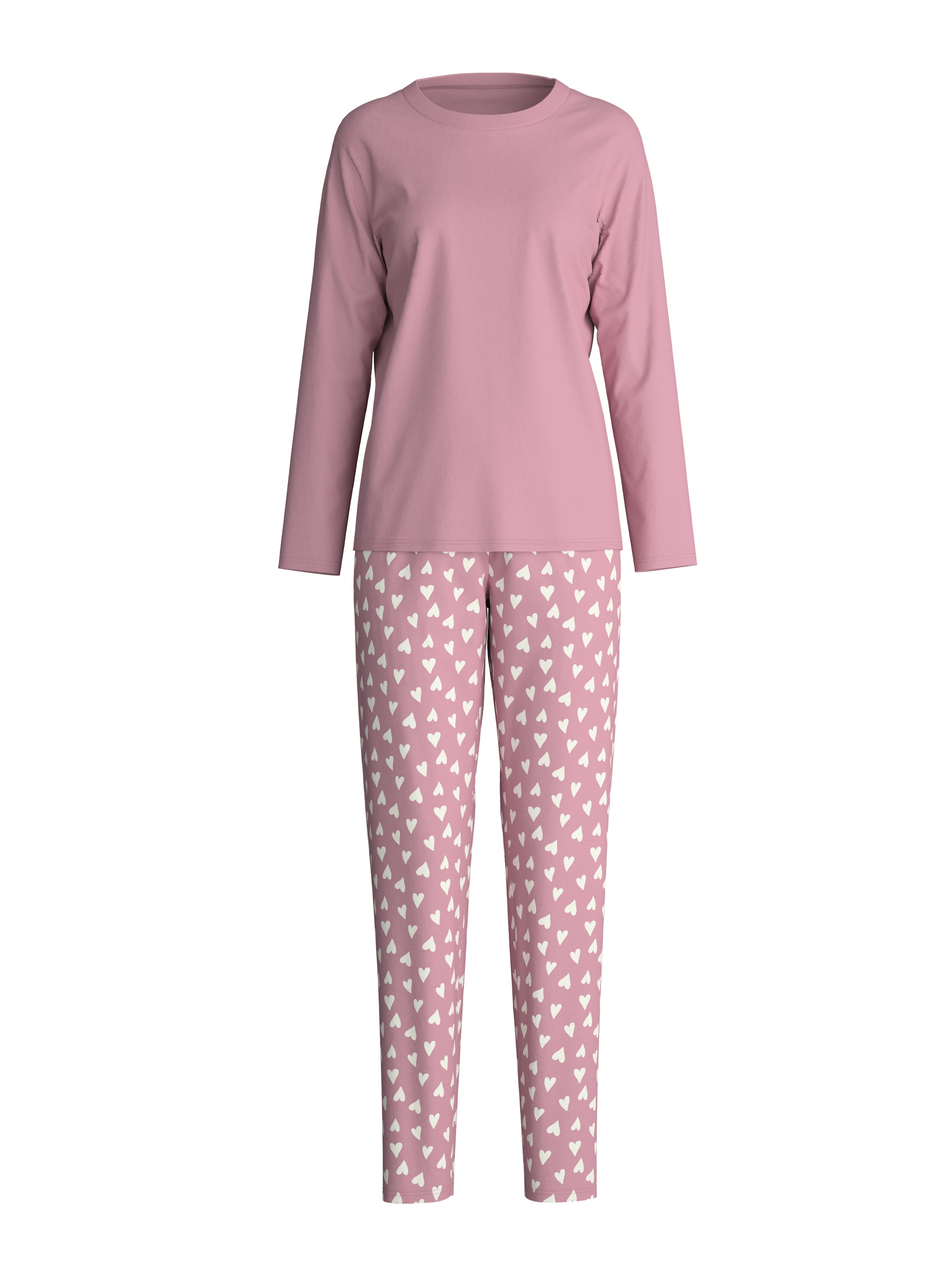 CALIDA Schlafanzug »Cotton Special«, (2 tlg.), Hose gemuster, Oberteil uni
