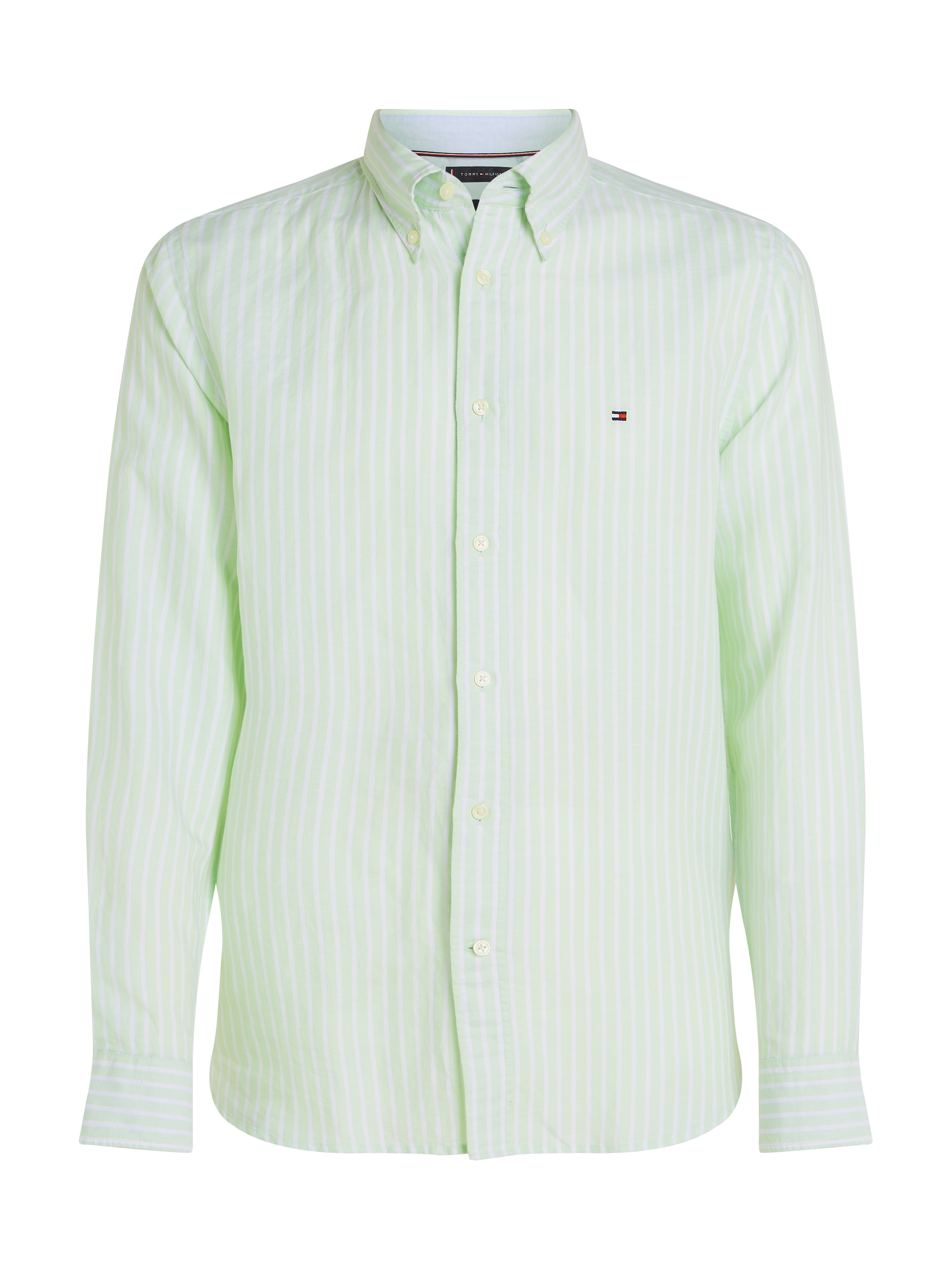 Tommy Hilfiger Langarmhemd »LINEN BLEND BOLD STRIPE«, mit feinen Streifen